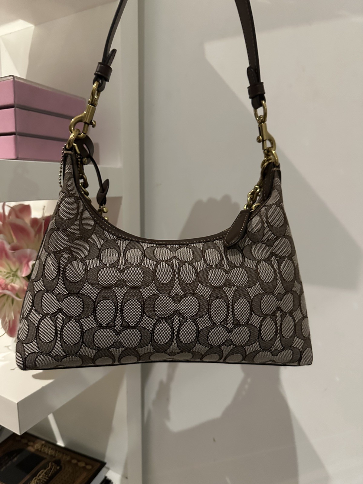 Coach Juliet Shoulder Bag Hand Bag Brown Dust bag 25
