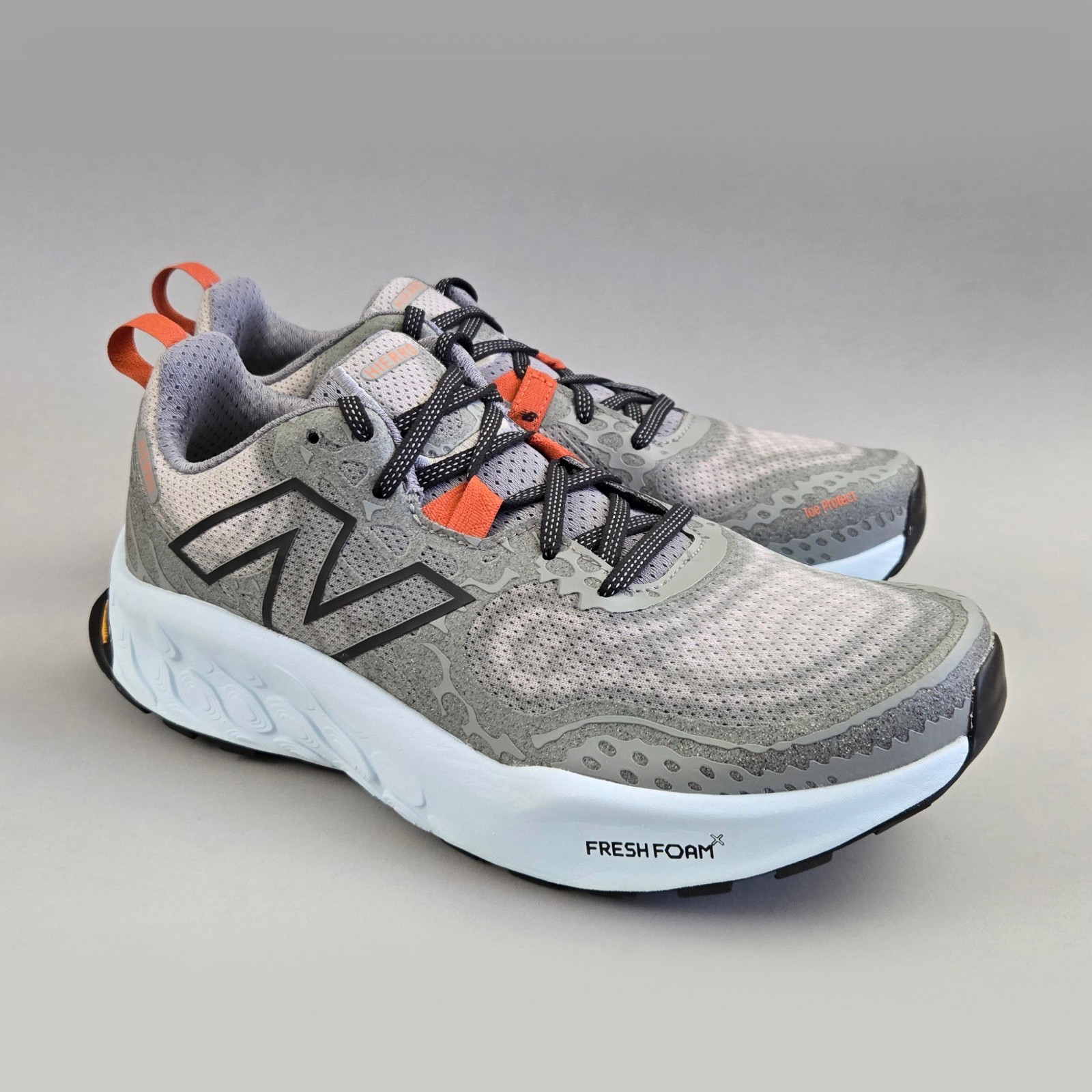 New Balance Fresh Foam X Hierro v8 Men’s 9.5 2E Wide Gray Orange Trail Shoes