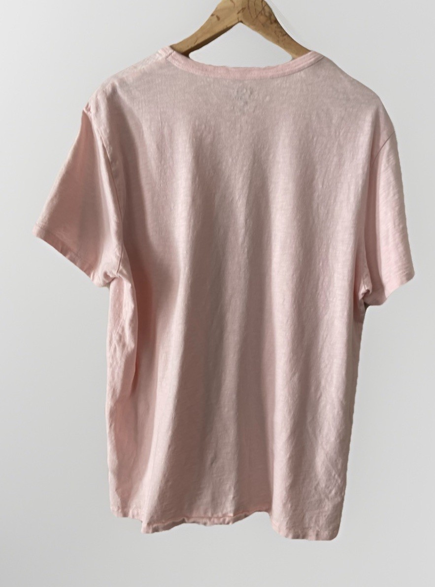 J. CREW L Garment Dyed Slub Cotton PINK mens Pocket T-SHIRT LARGE J1785 Preppy