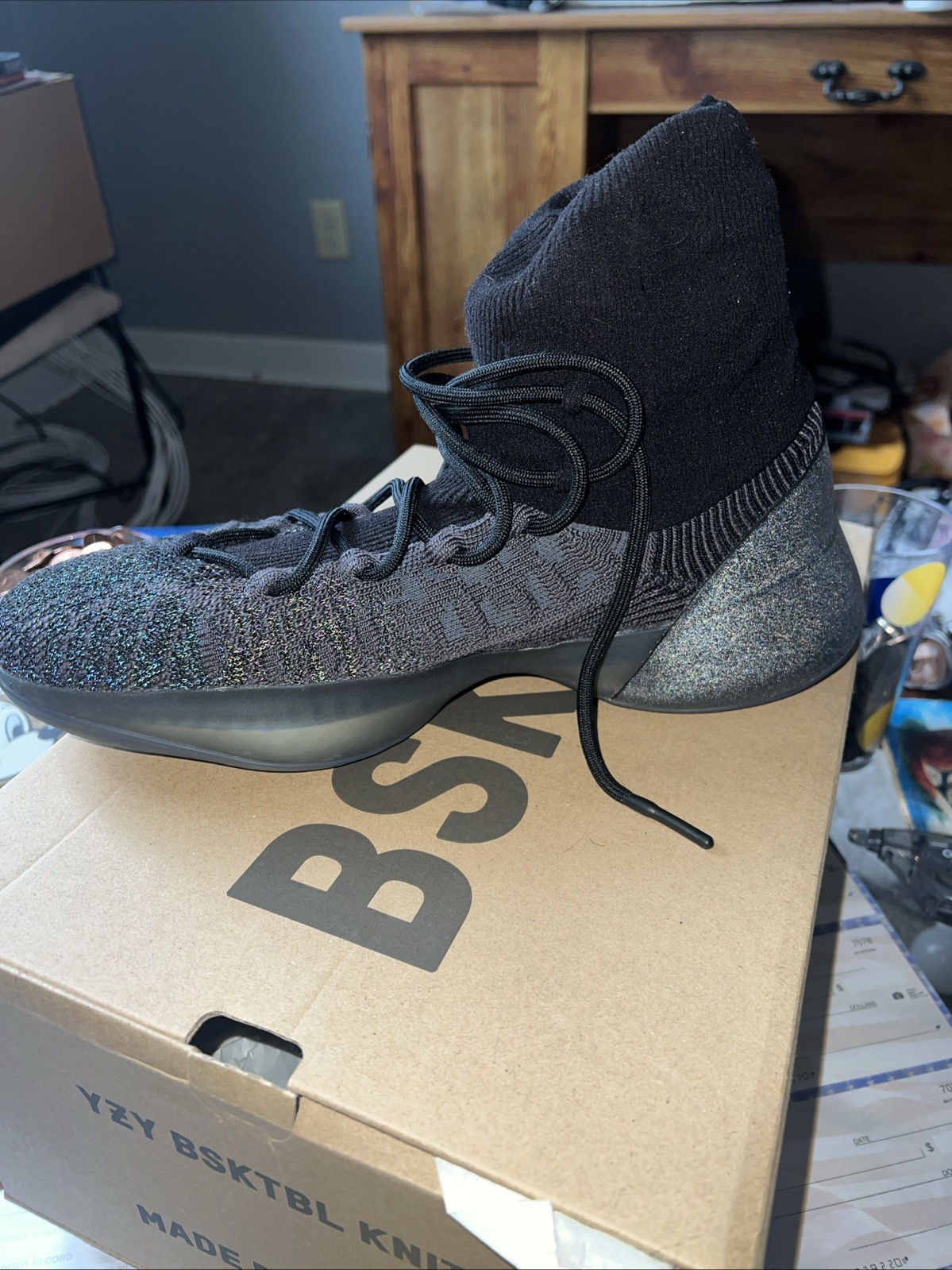 Perfect Condition + Box Adidas Yeezy Basketball Knit Slate Onyx Men’s Size 10.5