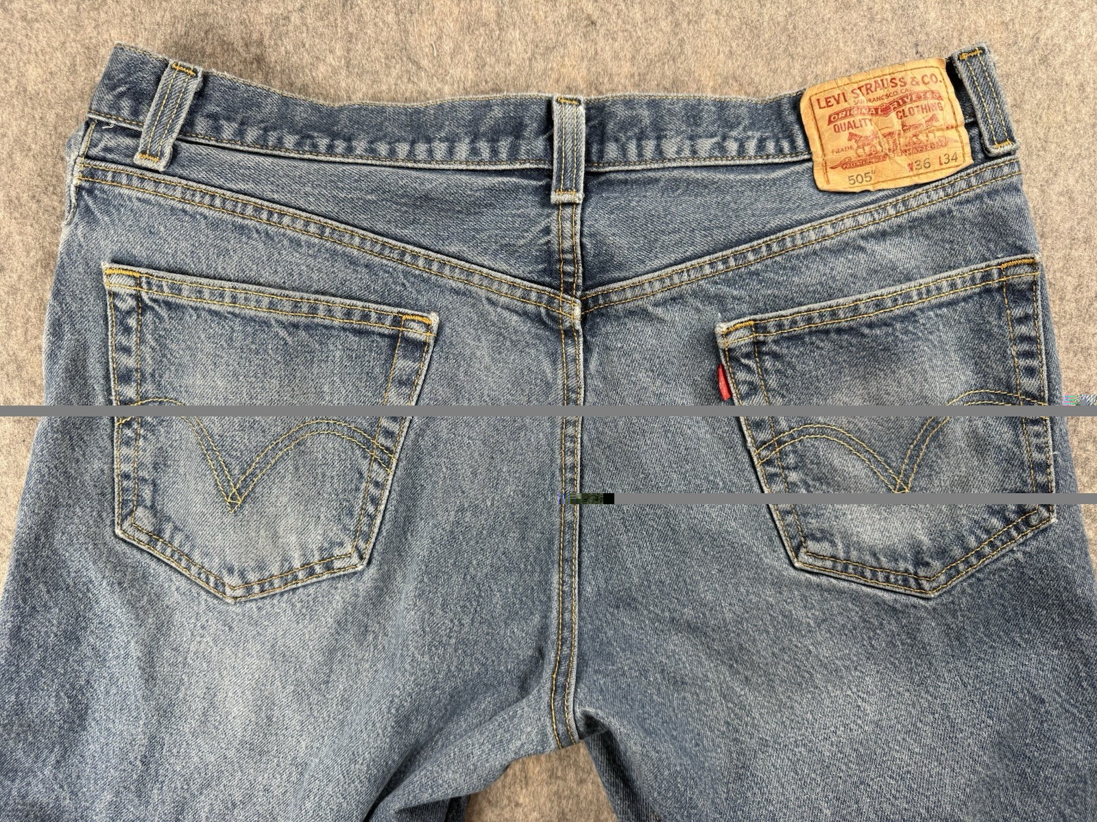 Levi’s Regular Fit Straight Regular Wash Denim Jeans Levi’s 505 Series Men 36×34