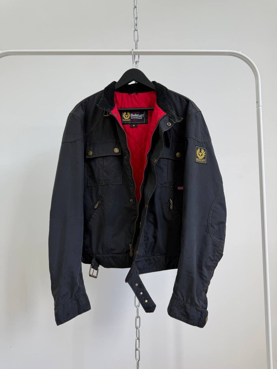 Belstaff Racemaster Gold Label Mens Nylon Biker Jacket Black Size M Made in Ital
