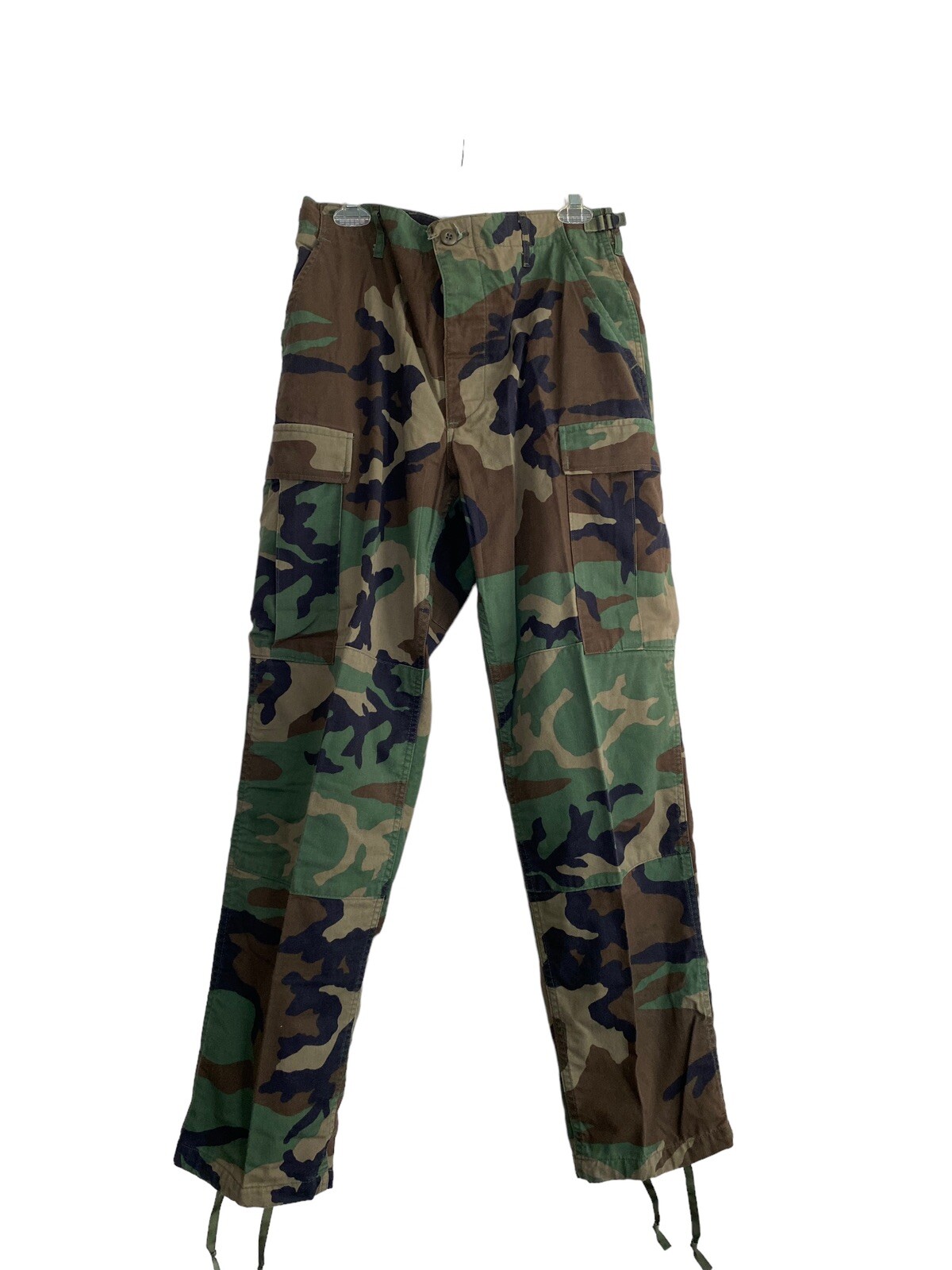 military cargo camo pants mans M heavy weight ,long 42 1/2 in, rise 12 in