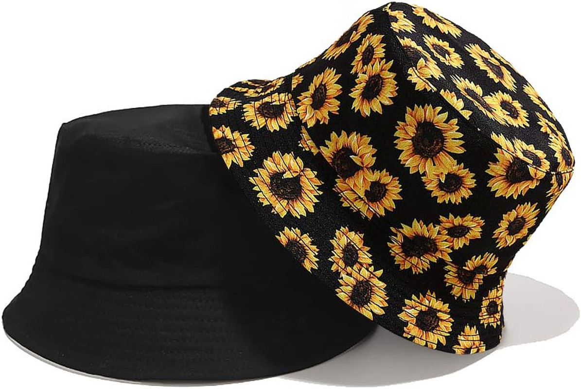 Unisex Bucket Hat Beach Sun Hat Aesthetic Fishing Hat for Men Women Teens, Rever
