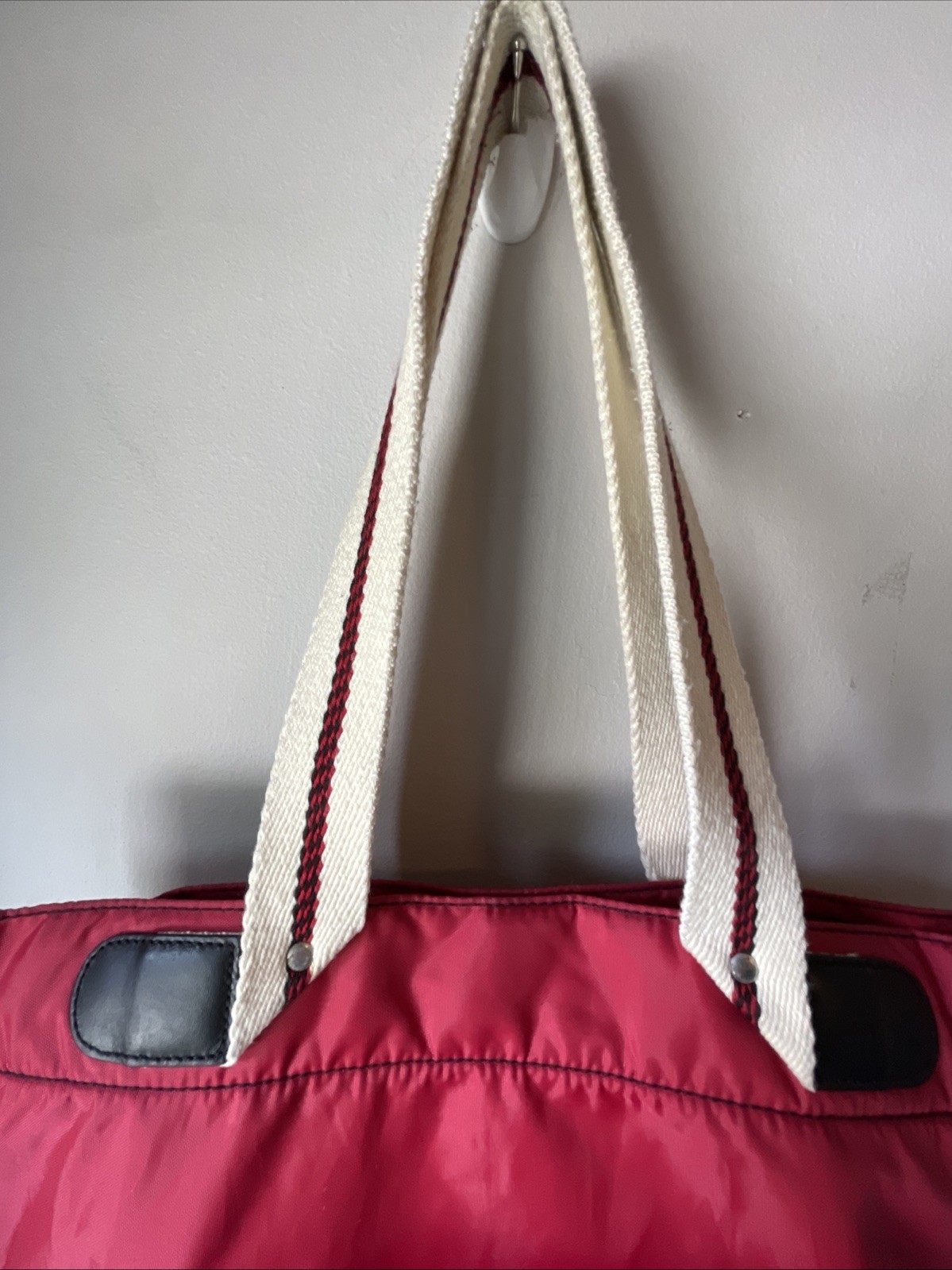 Ralph Lauren Polo Jeans Co Tote Shoulder Bag Purse Navy Blue Canvas & Nylon