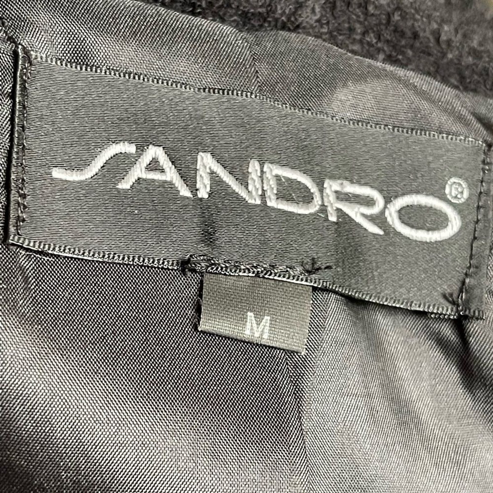 Sandro Paris Black Teddy Blazer Soft Tailored Sherpa Fleece Jacket Size M Medium
