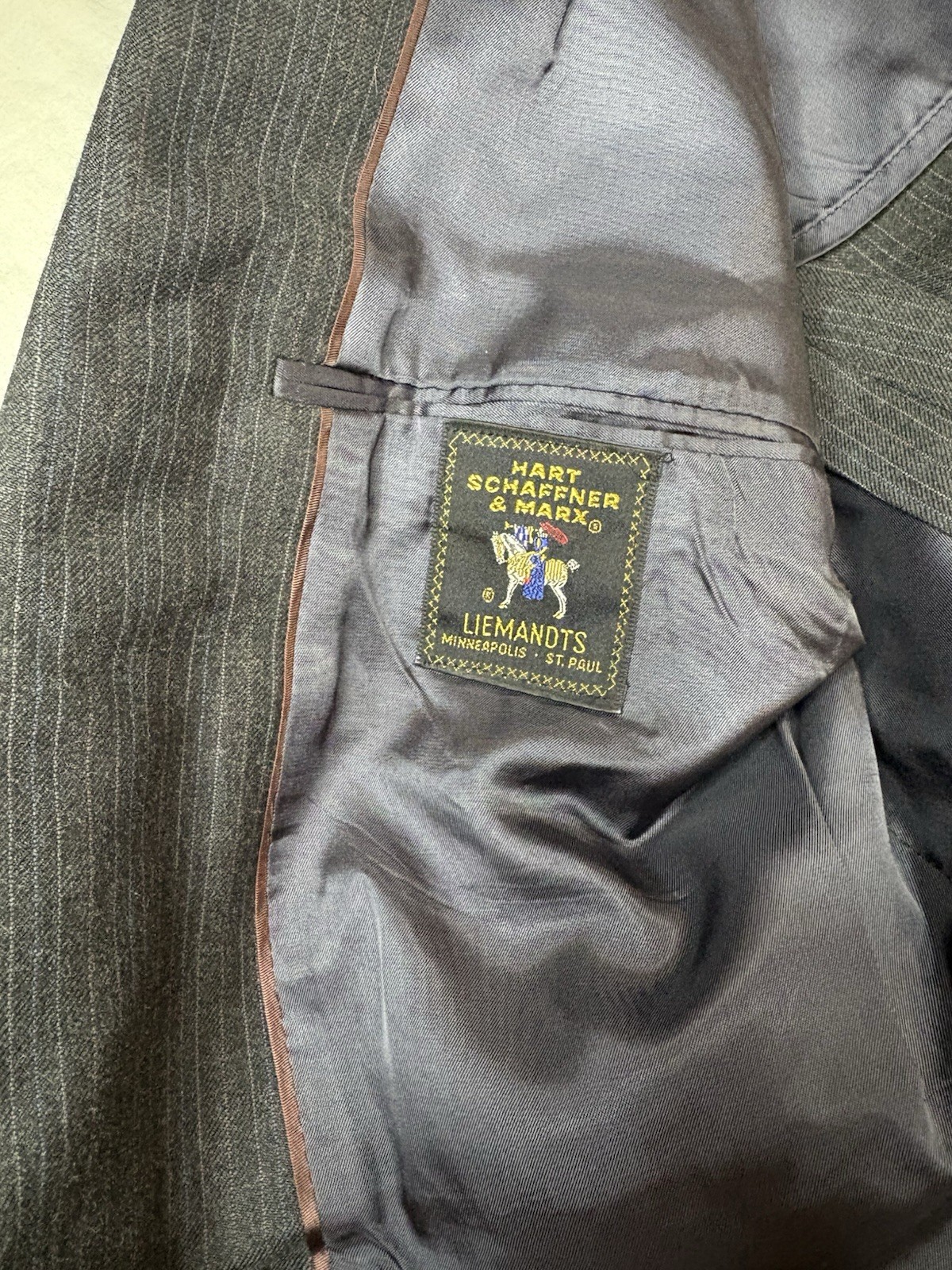 Hart Schaffner & Marx Vintage Men’s Gray Striped Suit Jacket
