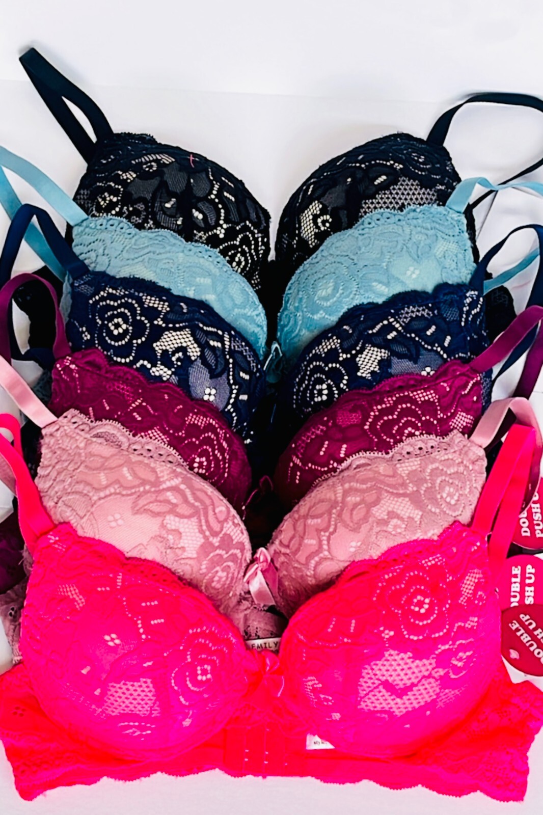 EXTREME DOUBLE PUSH UP Add 2 Cup Sizes Push Up Bra Padded FREE RETURN 1,3 or 6pc