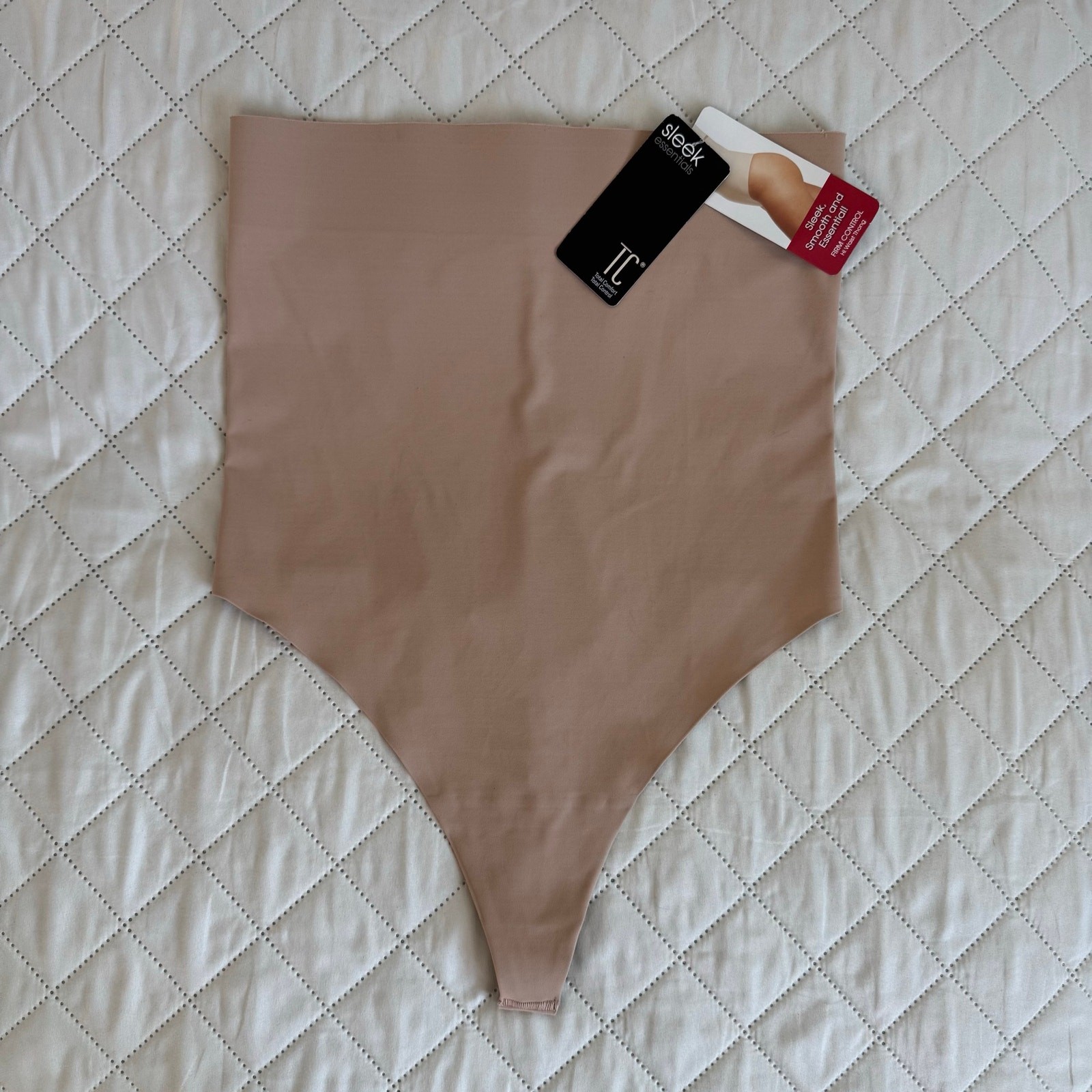 NWT TC Fine Intimates Extra Firm Control High Waist Thong Shapewear 2XL Beige