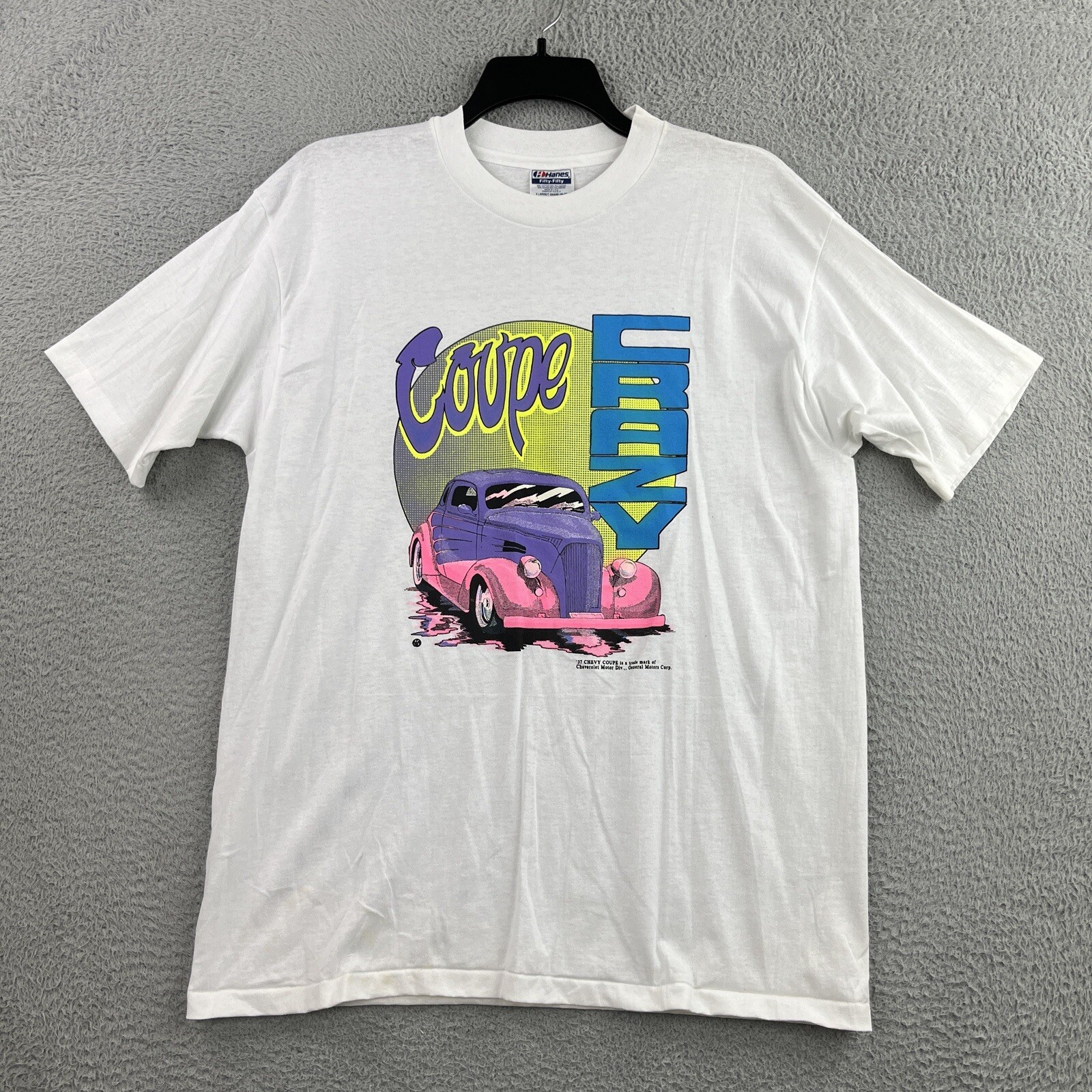 VTG Classic Cars T Shirt Adult XL Single Stitch Chevy Couple Crazy USA 80s 90s
