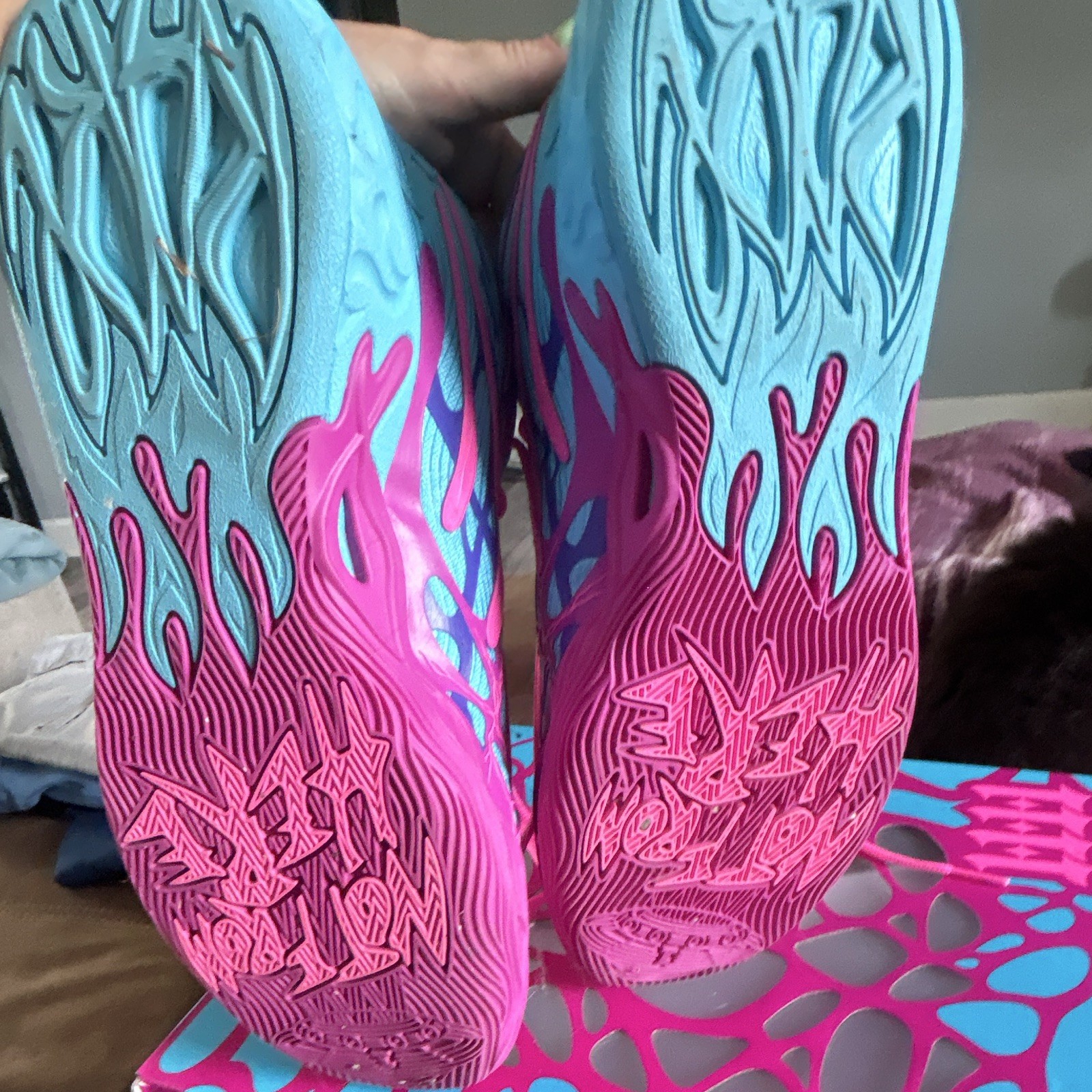 PUMA MB.04 Iridescent LaMelo Ball Mid Top Mesh Pink/Blue 310836-01