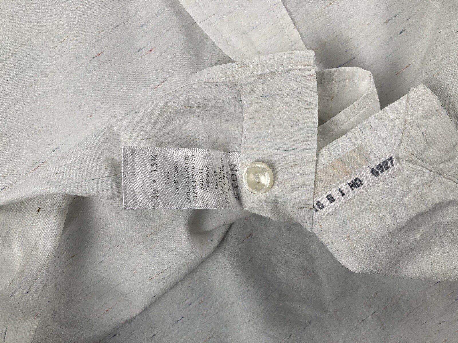 Eton Mens Shirt M Contemporary Fit Color Flash White Cutaway Collar Long Sleeve