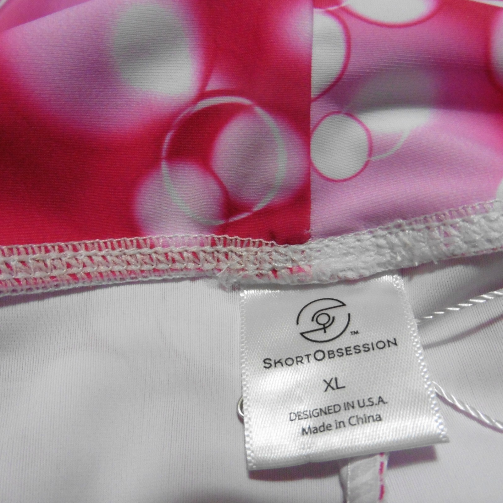 Skort Obsession Women’s XL Golf 18in Skort White Cure Breast Cancer Blemished