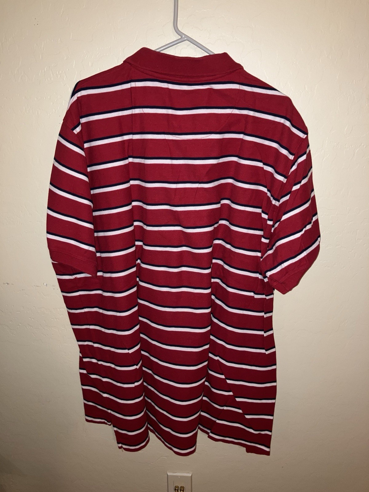 HB Polo Red With White And Black Stripes 4XLT Excellent Condition