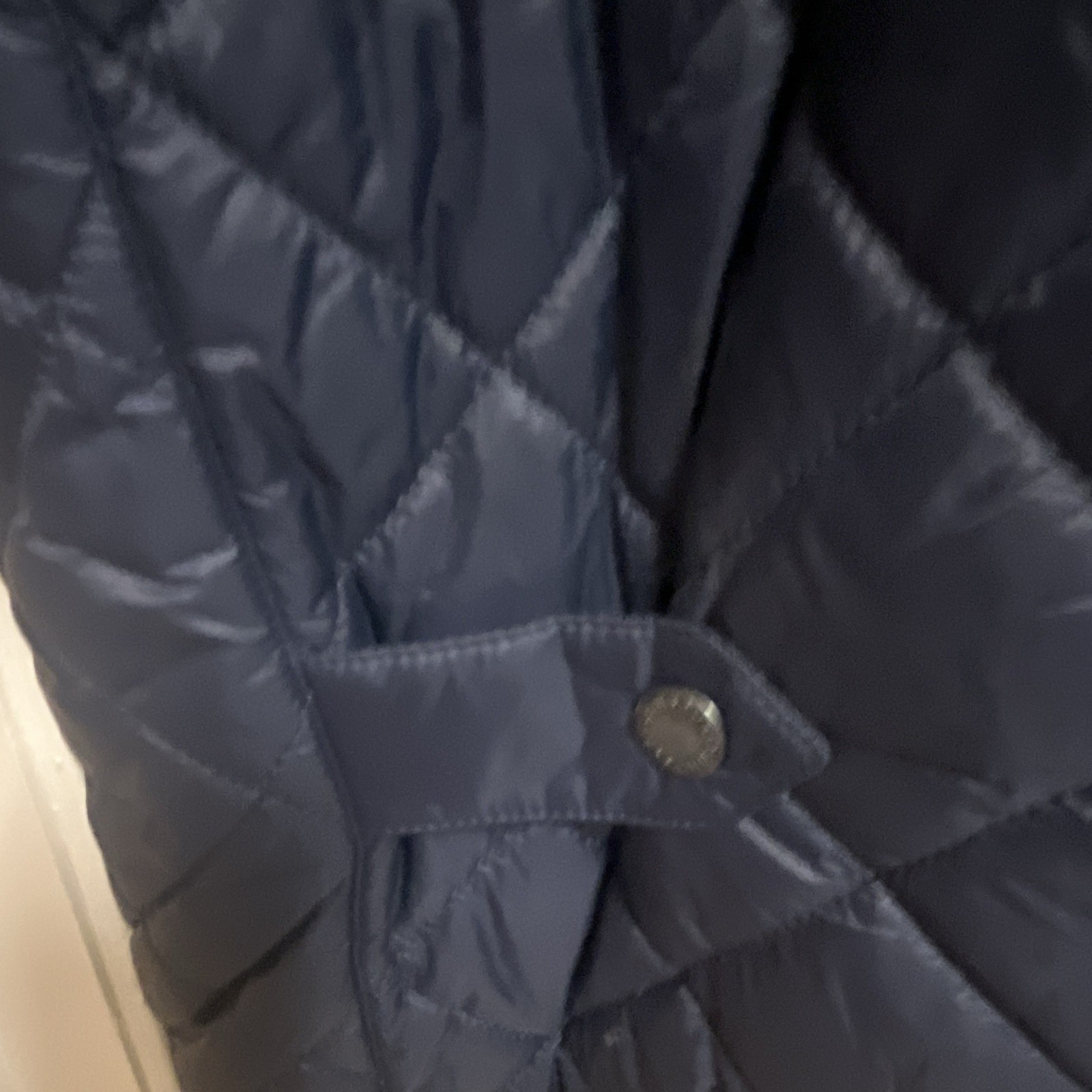 Barbour Signature Collection Men’s Navy Quilted Lined Snap Vest Stand Collar S