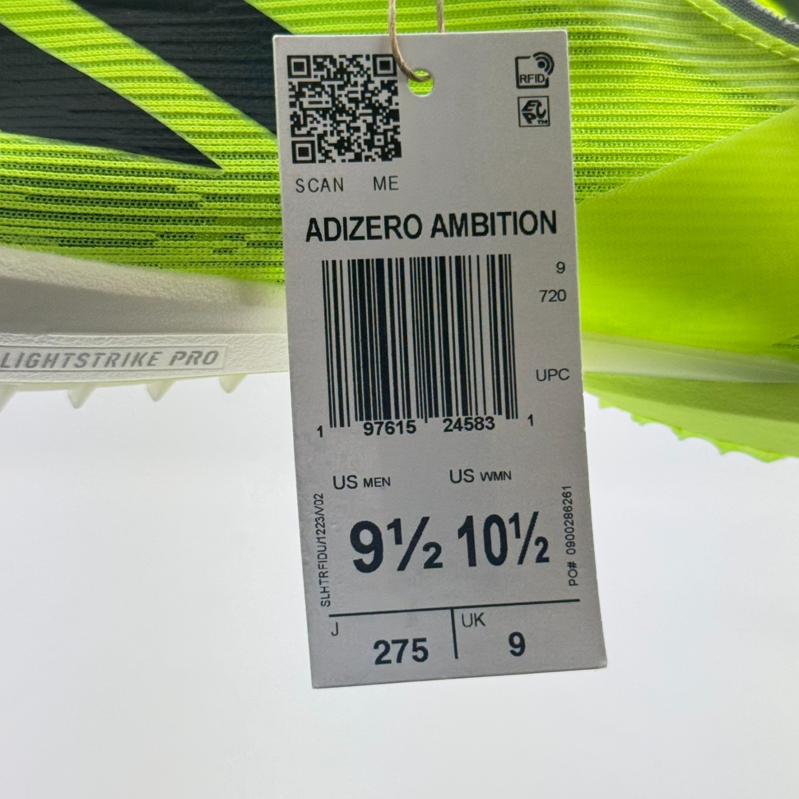 Adidas Adizero Ambition ‘Lucid Lemon Black’ IH5798 Track size 9.5