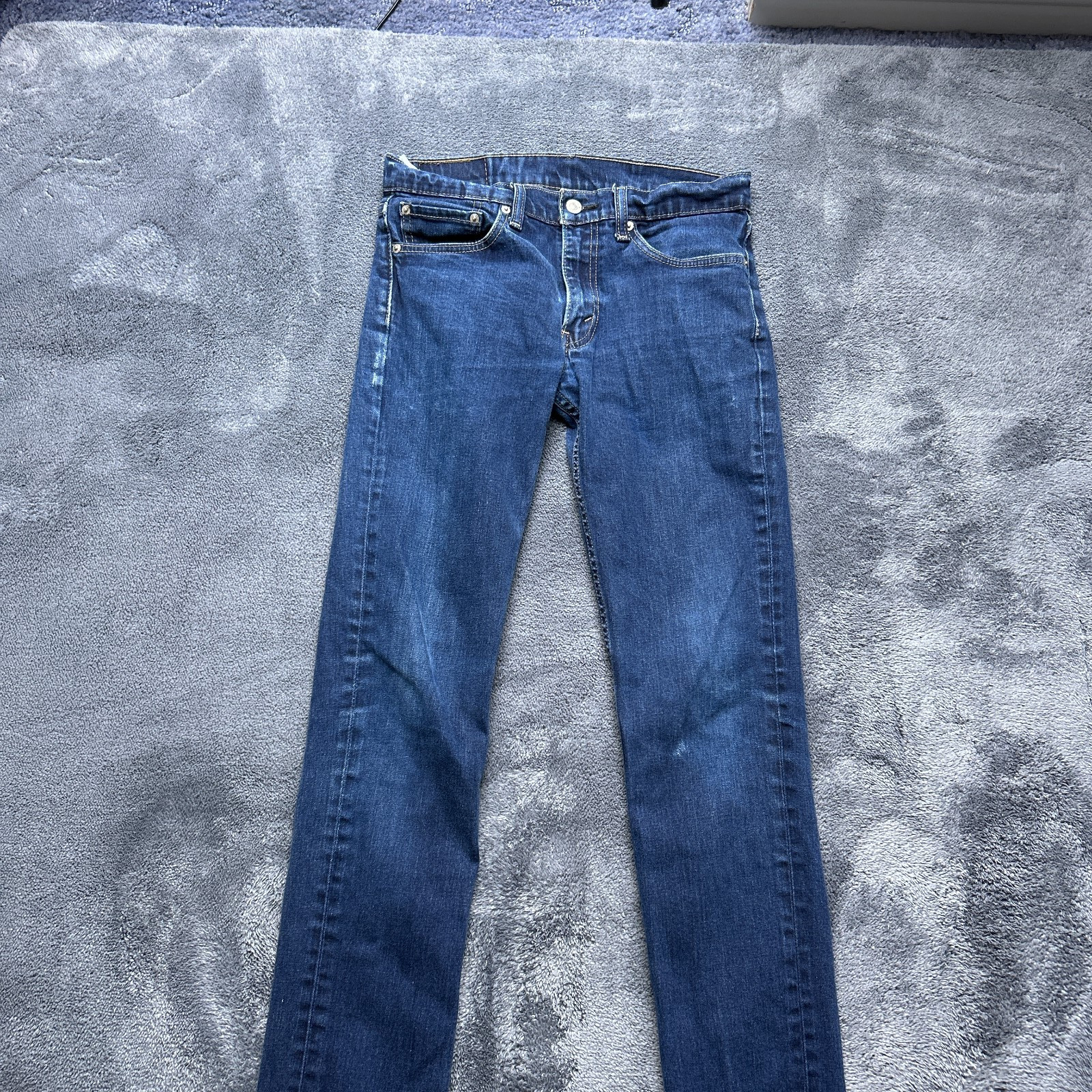 Levis 511 Jeans Mens W31 L32 Dark Blue Wash Slim Tapered Stretch Distressed