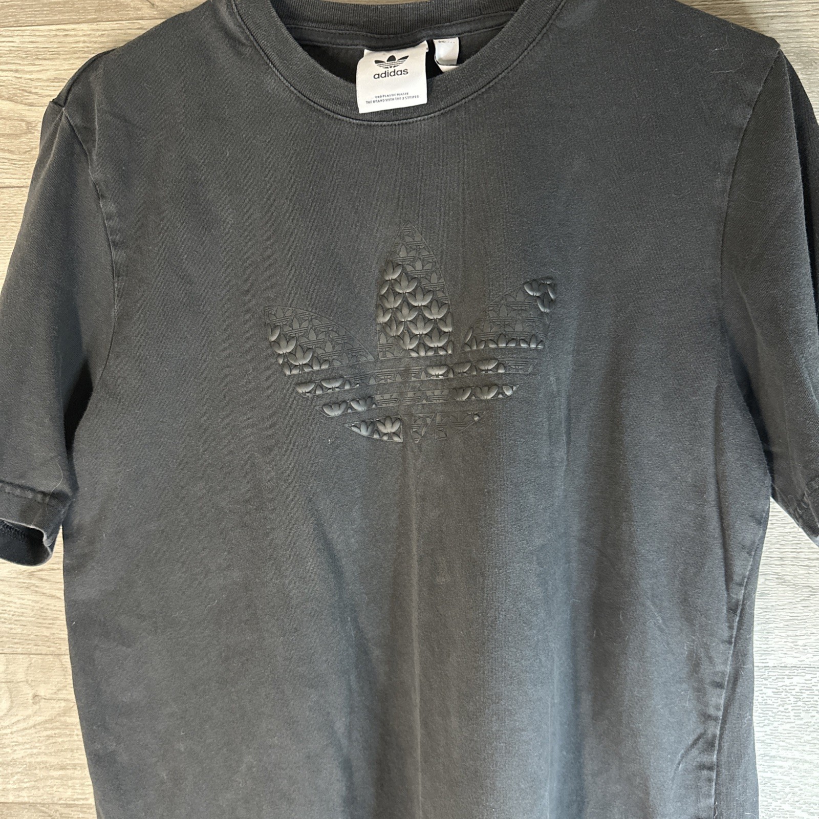 Adidas Originals Trefoil Logo T-Shirt Black Men’s XL Monogram Graphic Cotton Tee