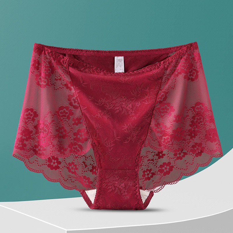 3X Women High Waist Knickers Briefs Lady Lace Seamless Underwear Panties L-4XL
