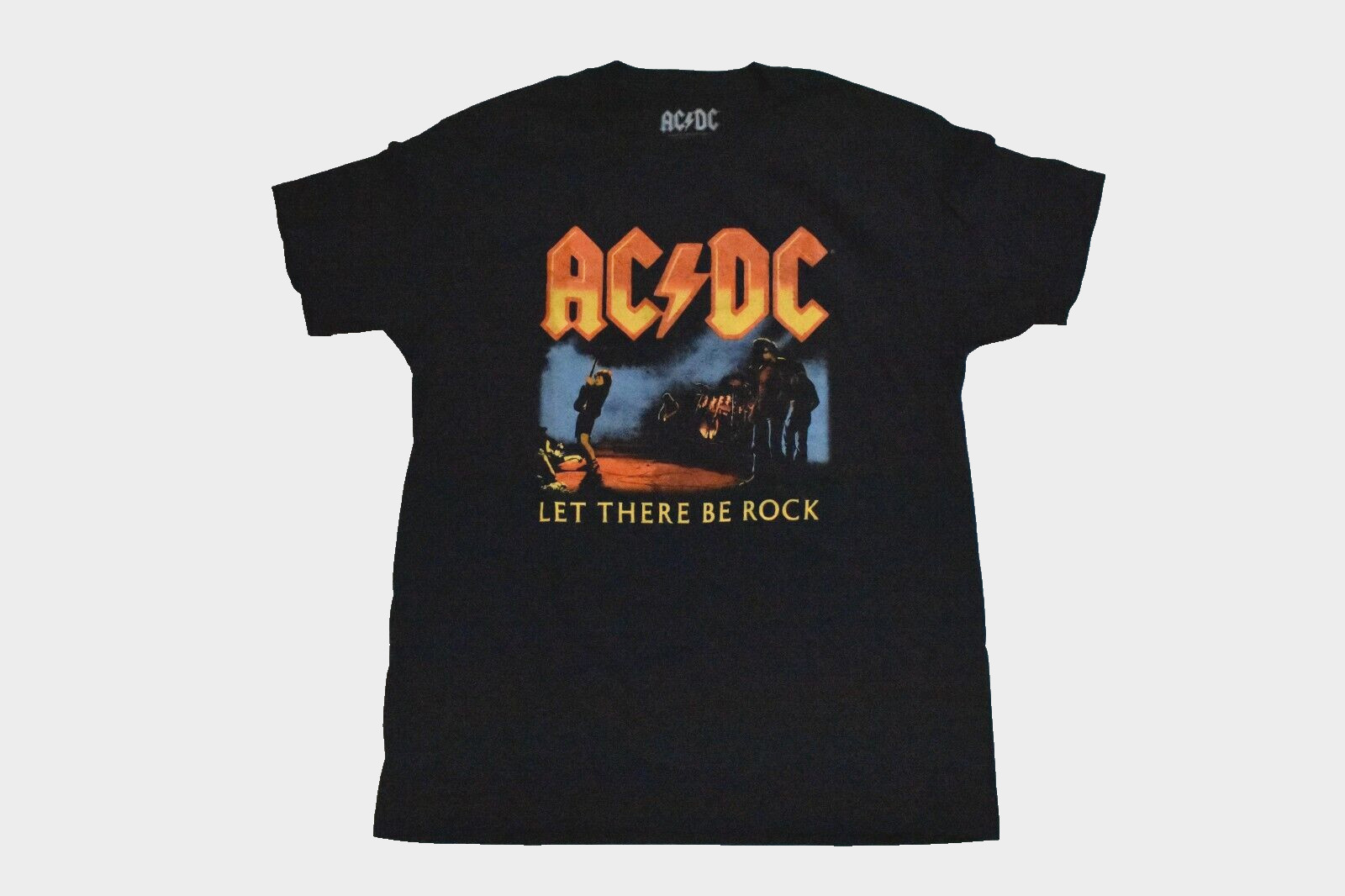 AC/DC Mens Let There Be Rock Angus Young Playing Guitar Graphic Shirt New S-2XL