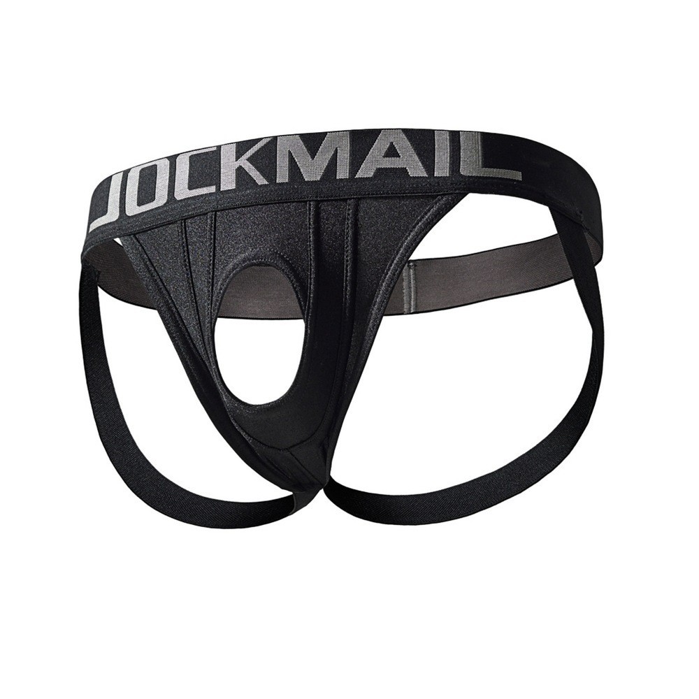 Sexy Men’s Jockstrap Thong with Hole Fun Lifting Buttocks Low Waist Underwear