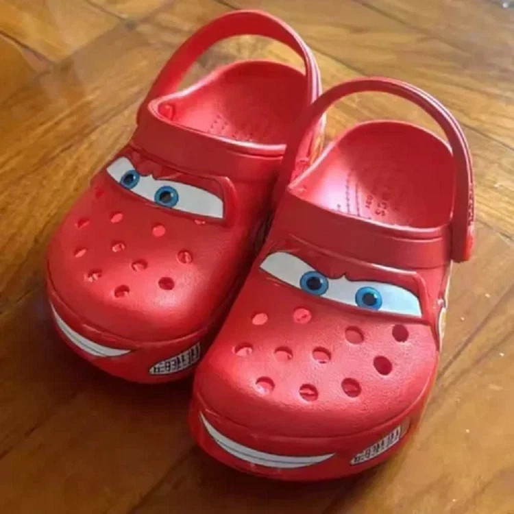 Kid’s LIGHT-UP Lightning McQueen Crocs boys girls Shoe Clog Disney C8-C9 Size **