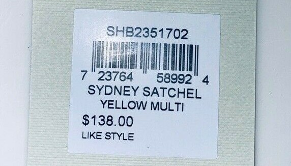 Fossil Sydney Satchel Yellow Geometric Crossbody Bag SHB2351702 NWT $138 Retail