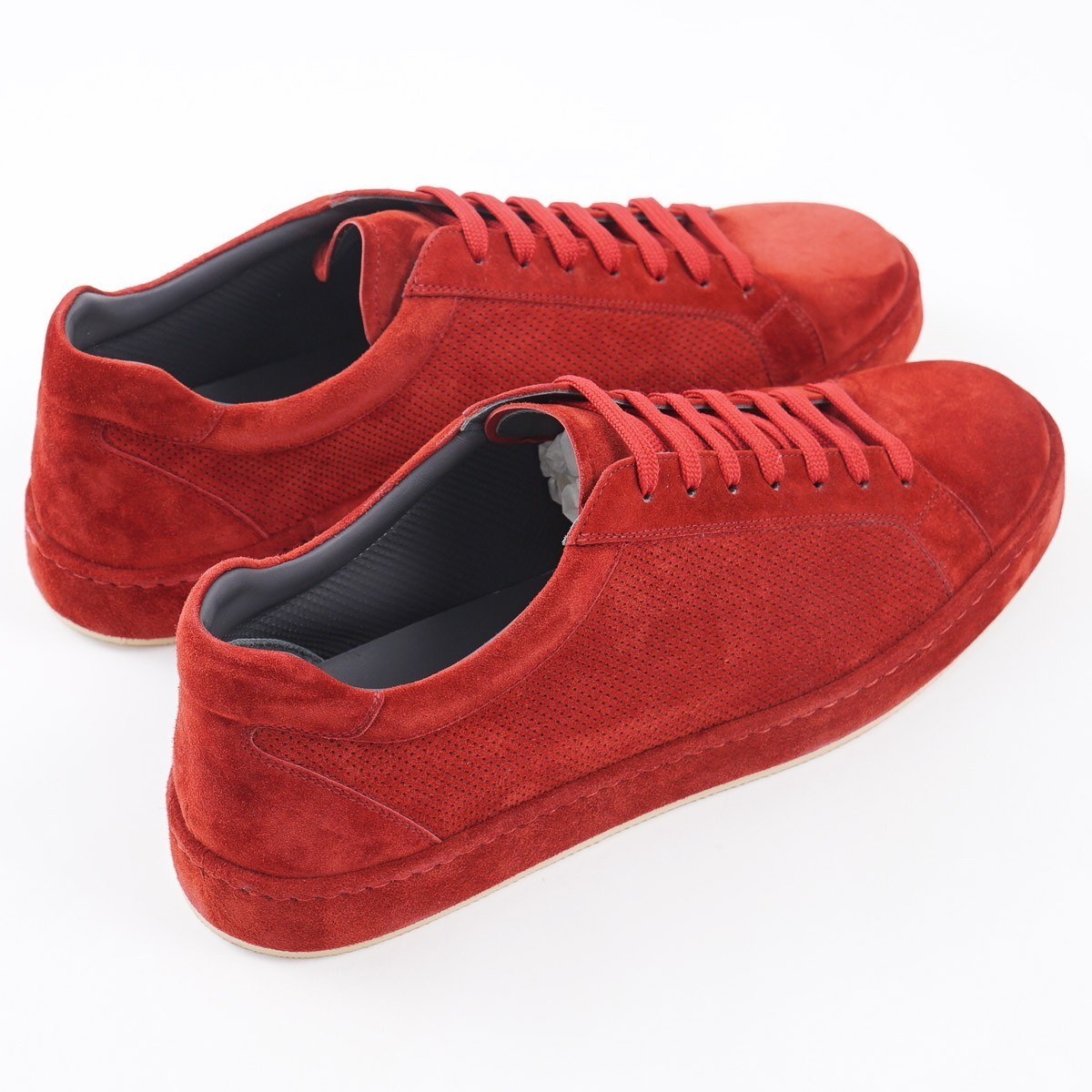 Brett Johnson Red Perforated ‘Cashmere Calf’ Suede Sneaker 9 (Eu 42) Shoes NIB