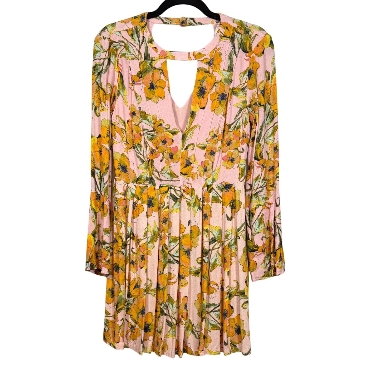 Free People, We the Free Tegan Printed Mini Dress, Long Sleeve Mini Dress Size 4