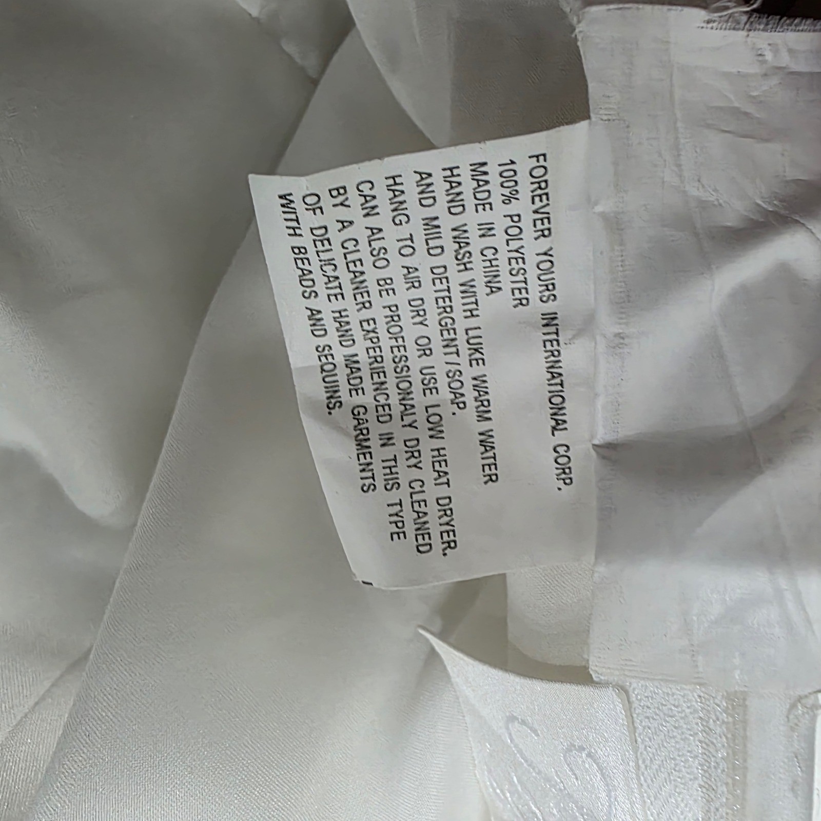 Forever Yours White Satin A-Line Wedding Dress Rhinestone Belt Size 2 Strapless