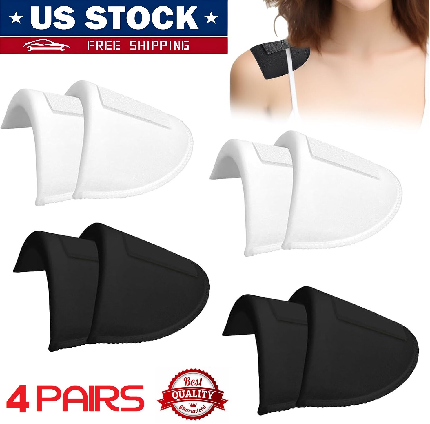 4 Pairs Set-in Shoulder Pads 1.5cm Thickening Foam Shoulder Pads Womens Clothing