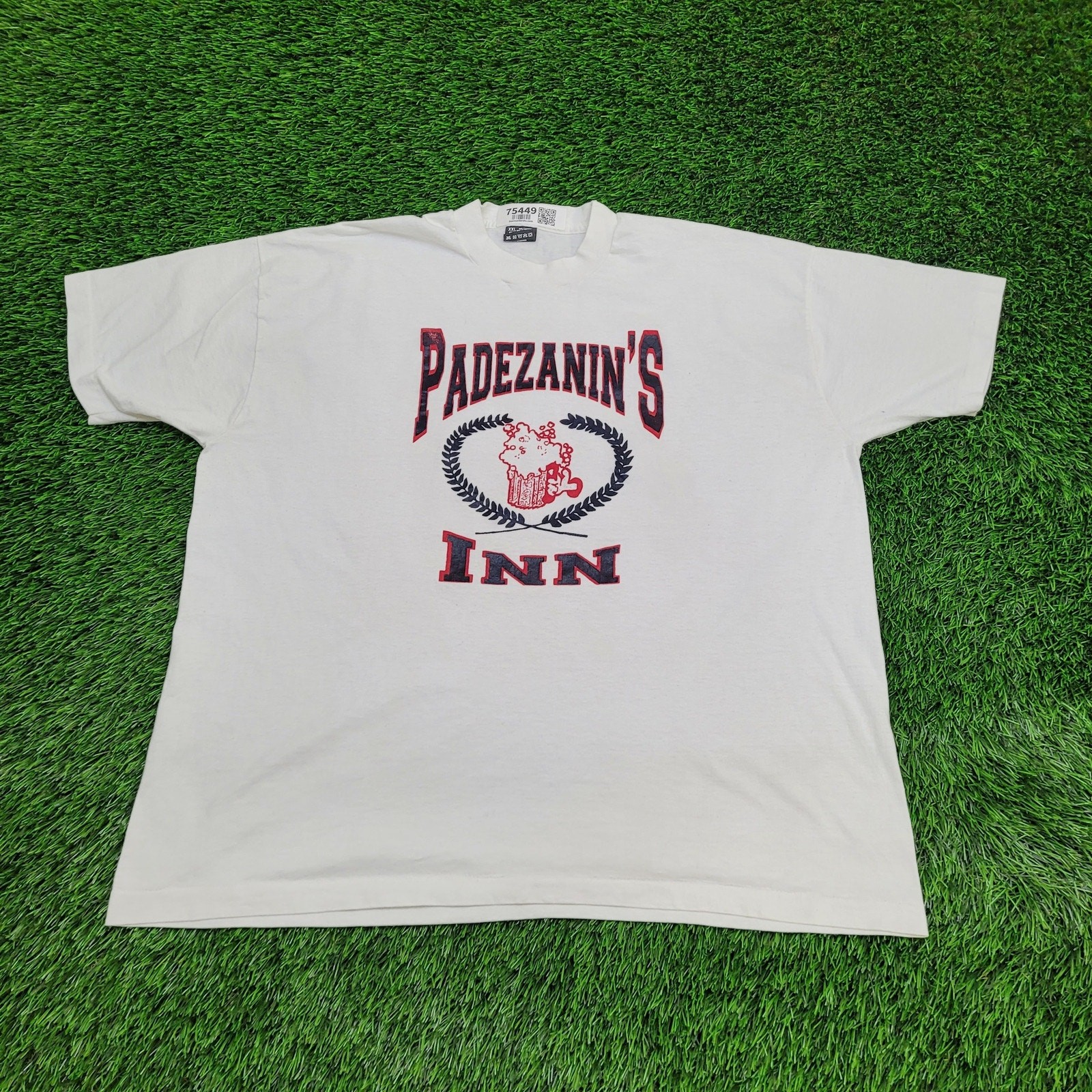 Vintage 80s Beer Shirt 2XL 25×27 White Padezanins-Inn