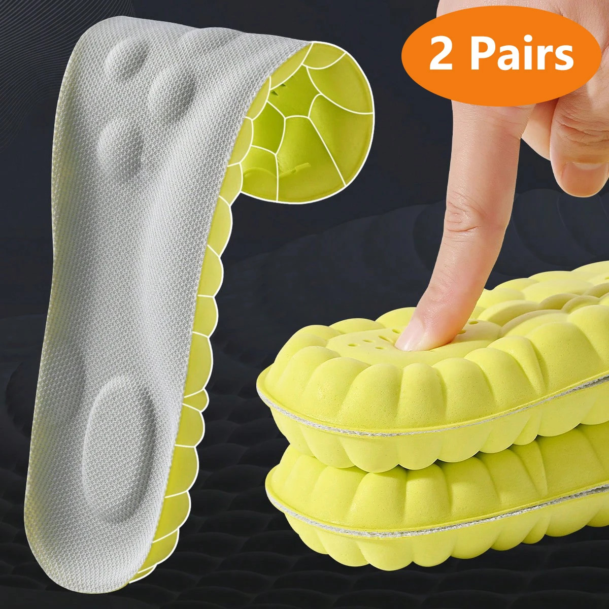 1/2pairs Latex Sport Insoles Soft High Elasticity Shoe Pads Orthotic Breathable