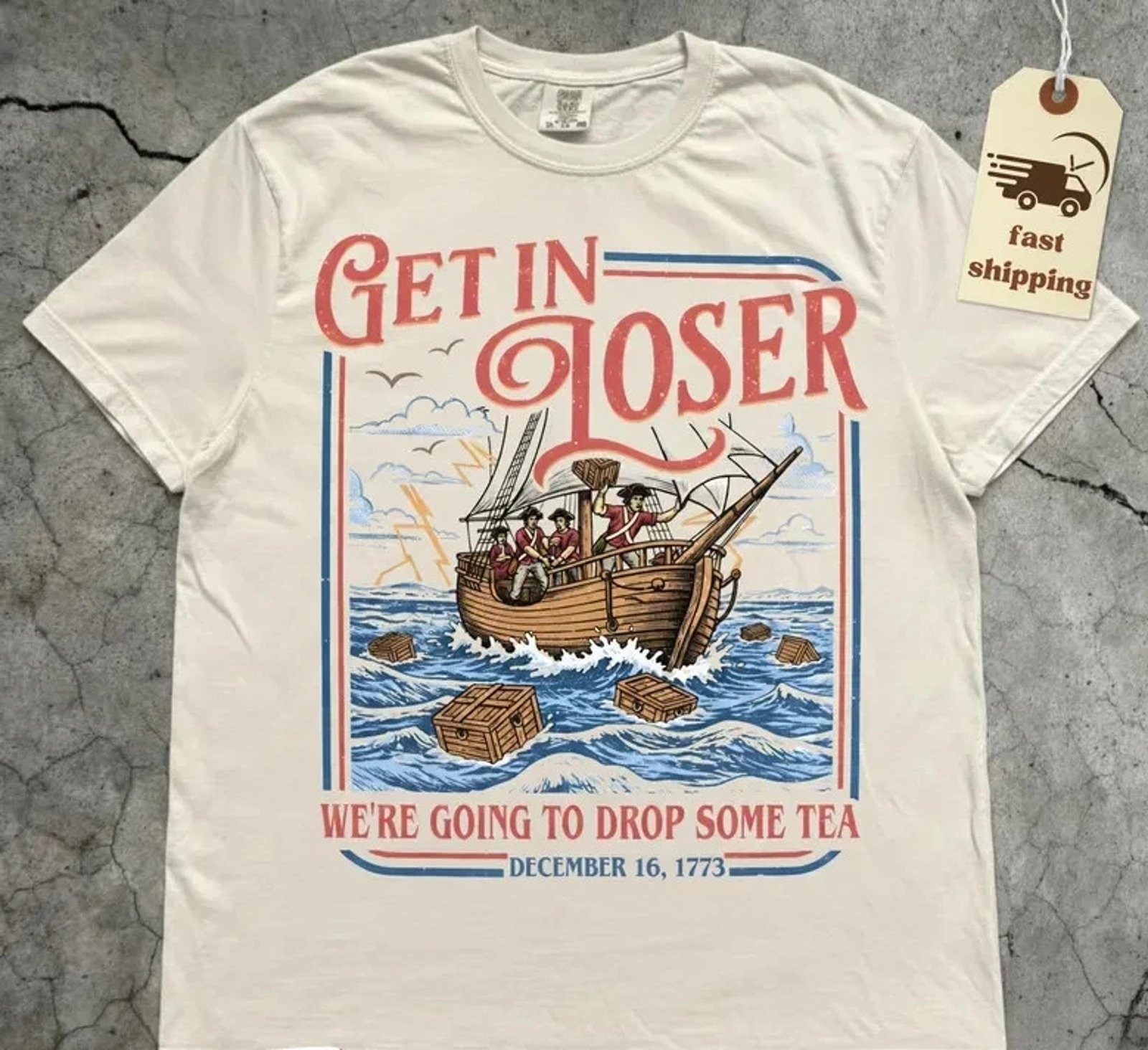 Boston Tea Party Funny 4th Of July Patriotic Meme T-Shirt Unisex Graphic Tee
