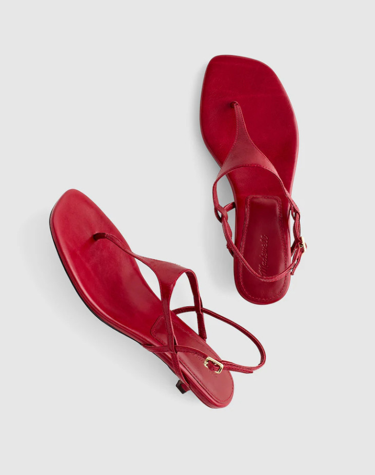 Madewell The Chiara Kitten Heel Slingback Sandal Leather Thong Women’s Shoes