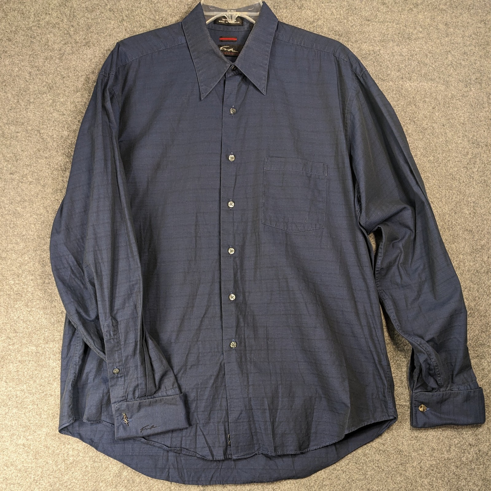 Fubu The Collection Mens 16½-36/37 Blue w/Stripes, Barrel Cuff w/Cuff