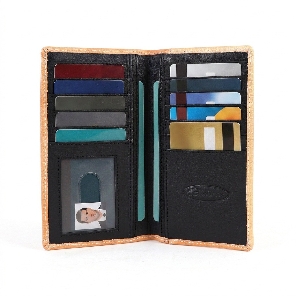 Challenger Men’s Rodeo Wallet Long Western Hand-Tooled Leather Poker Aces