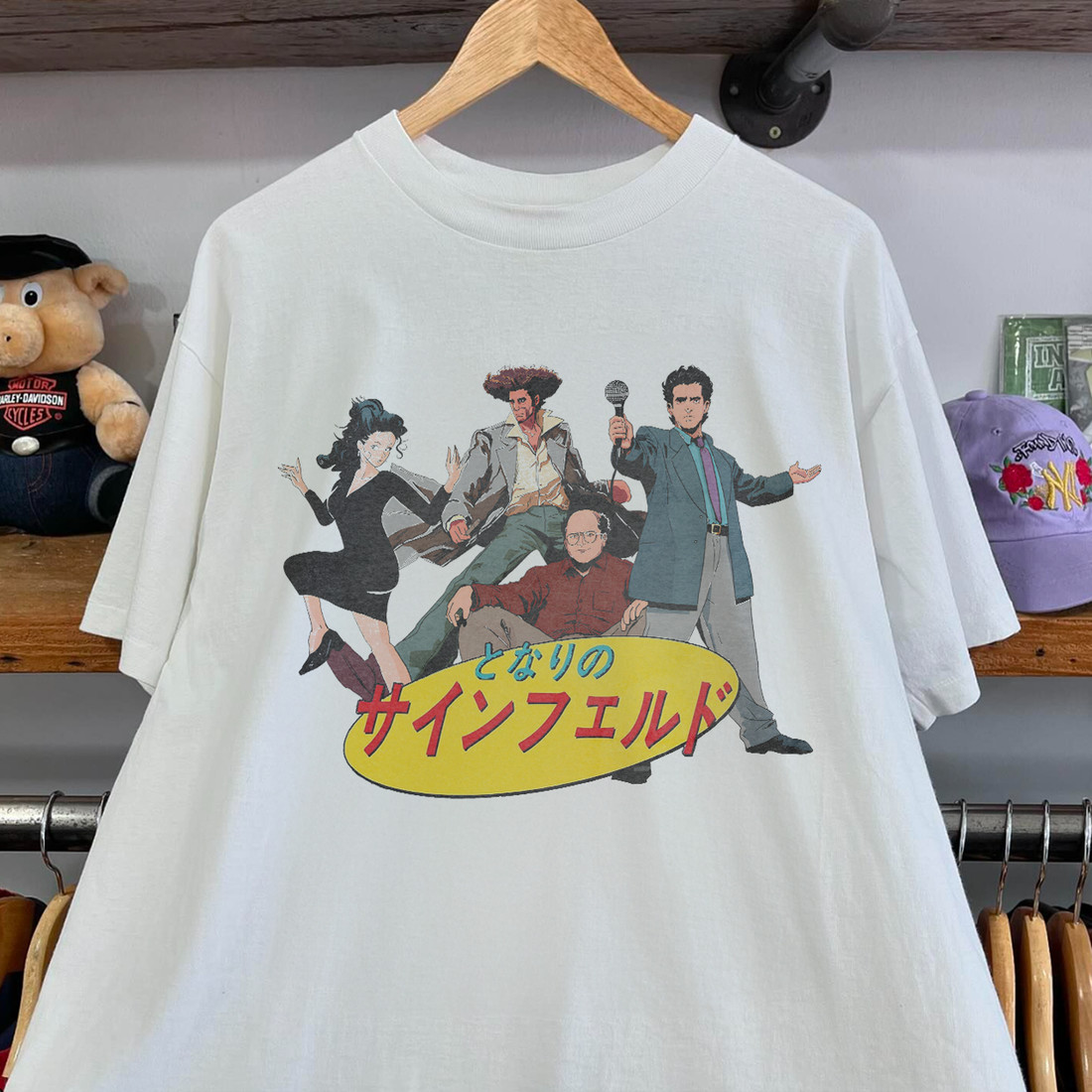 Seinfeld anime while tshirt, vintage anime tshirt