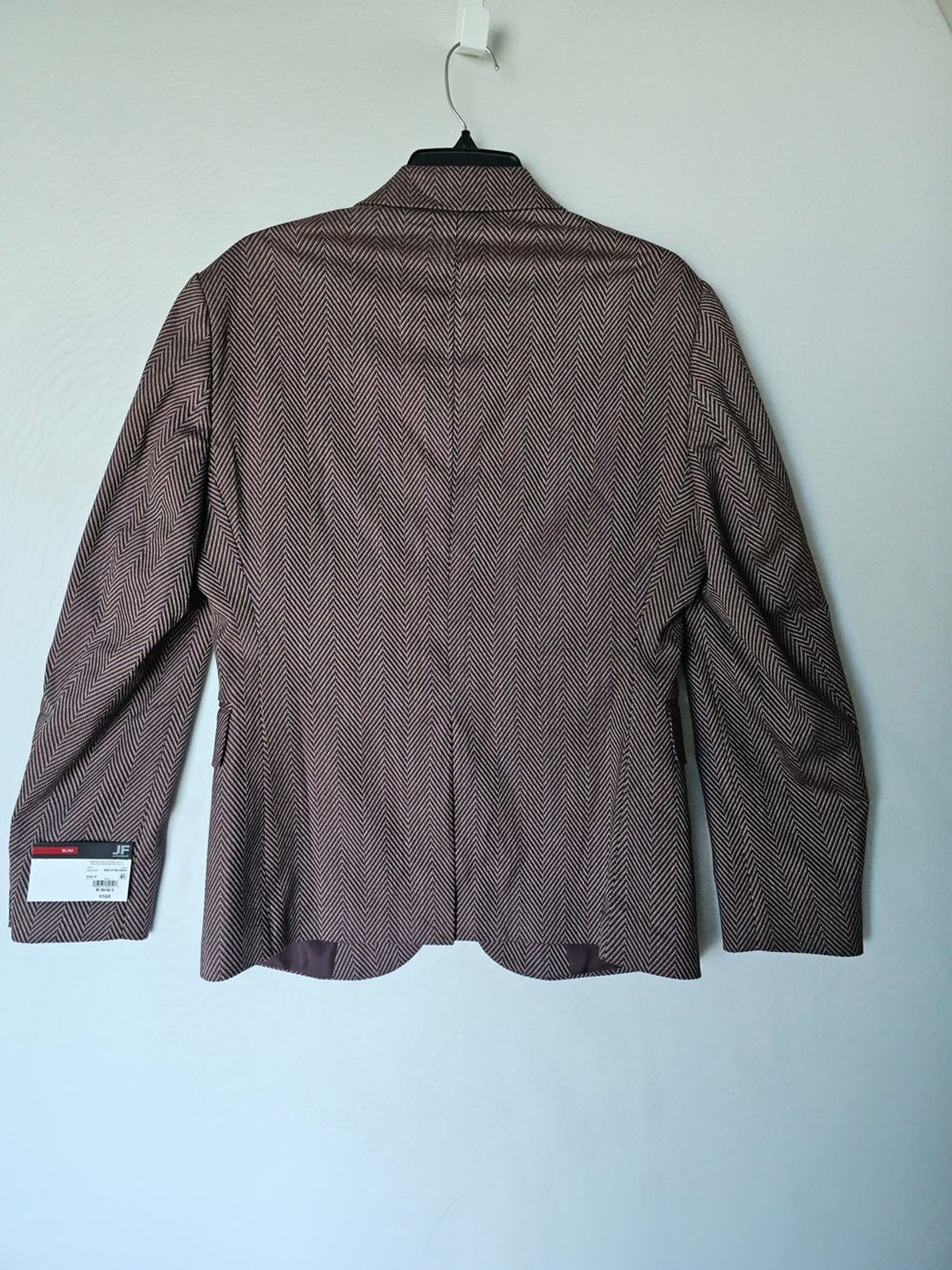 JF J.Ferrar Burgundy Herringbone Slim Fit Blazer Blazer Jacket – Size M (38/40S)