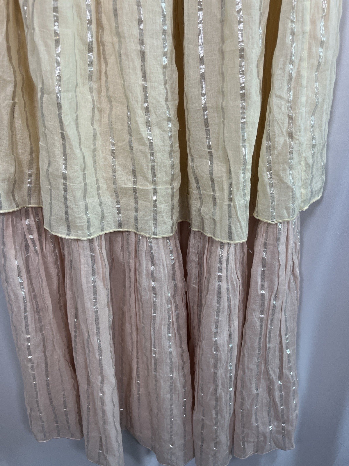 PQ swim Golden Hour Briar Lurex Strapless Maxi Coverup Fesortwear Dress Sz Xs/S