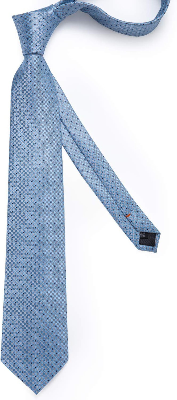 Mens Tie Set Silk Solid Paisley Necktie and Pocket Square Cufflinks Classic Form