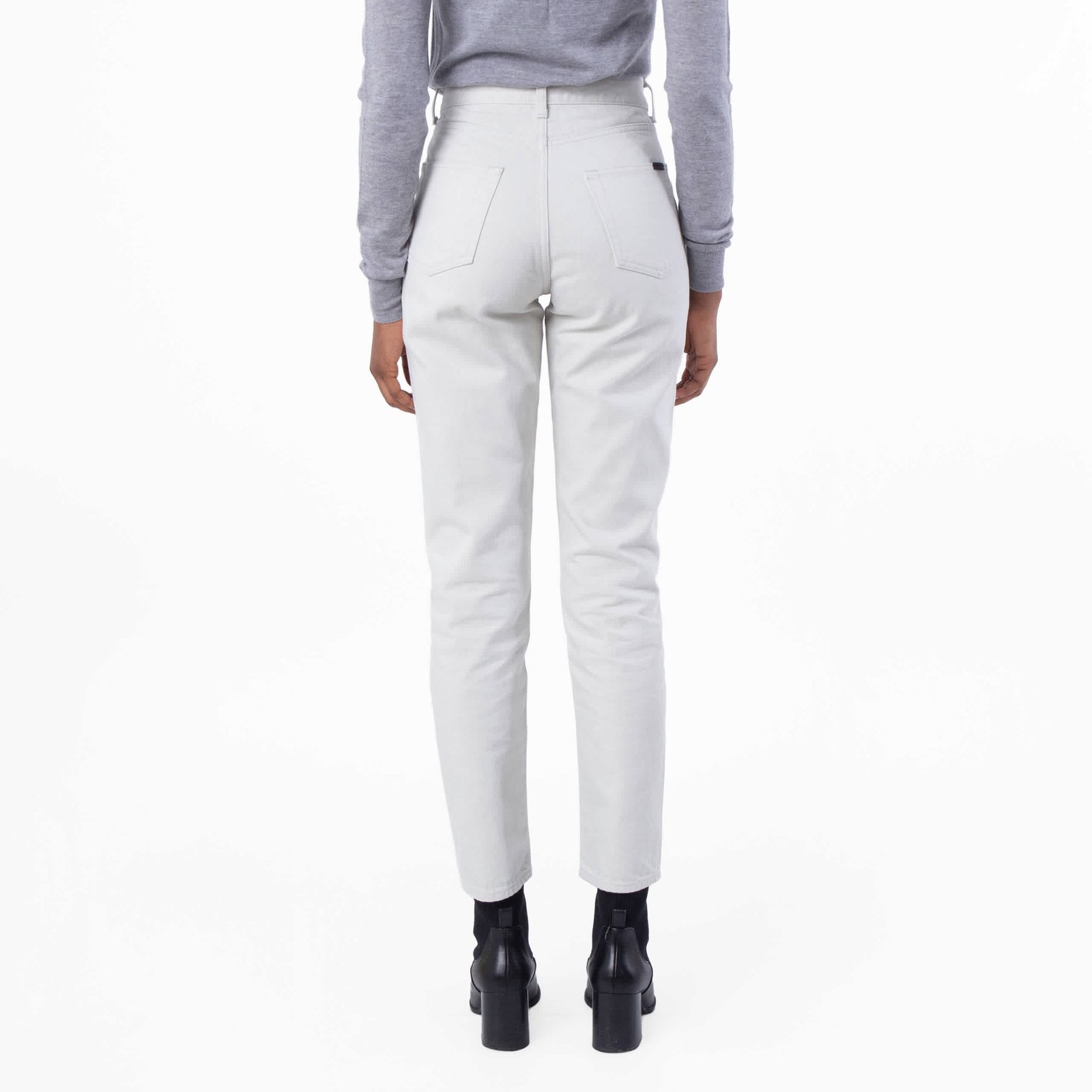 Saint Laurent Chalk White Denim Slim-Fit Jeans