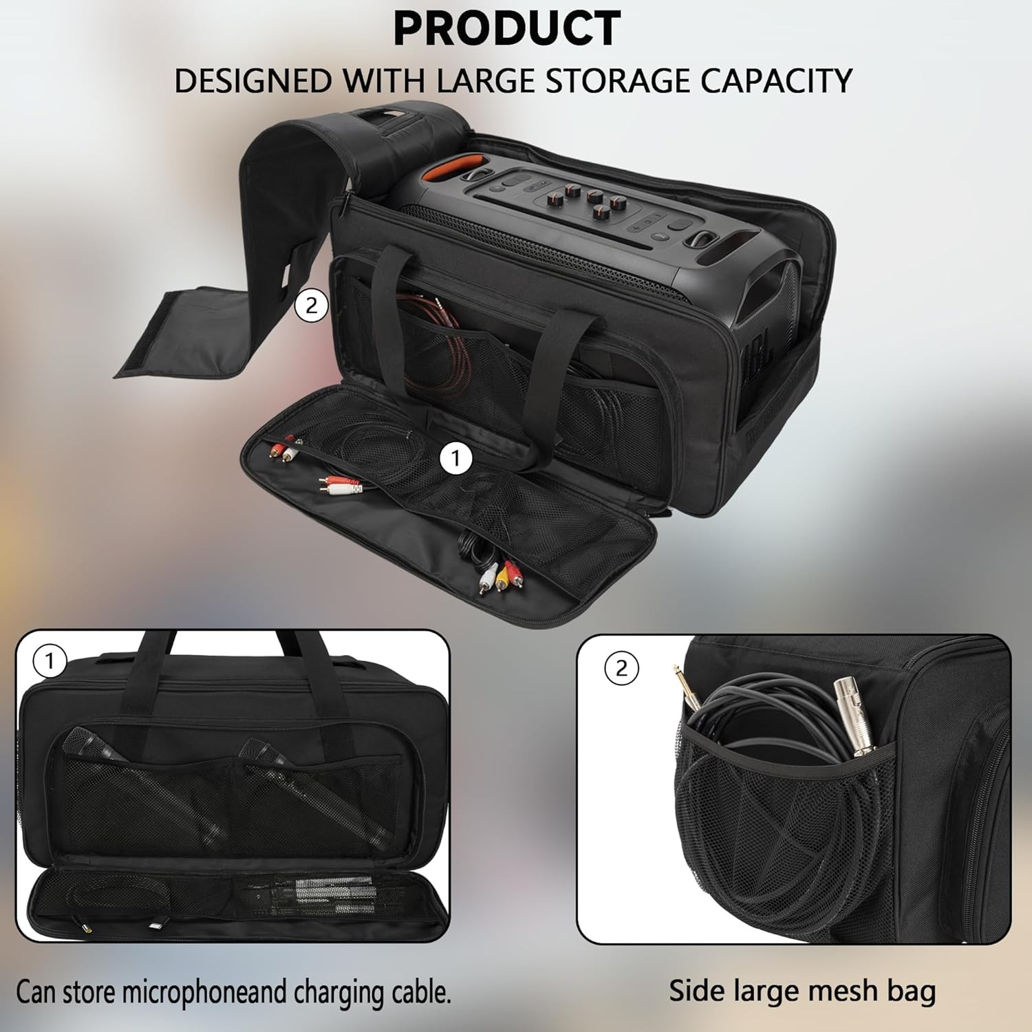21.2”10.2”9.8” Tote Bag Compatible With JBL PartyBox on the Go Speaker, Mu…