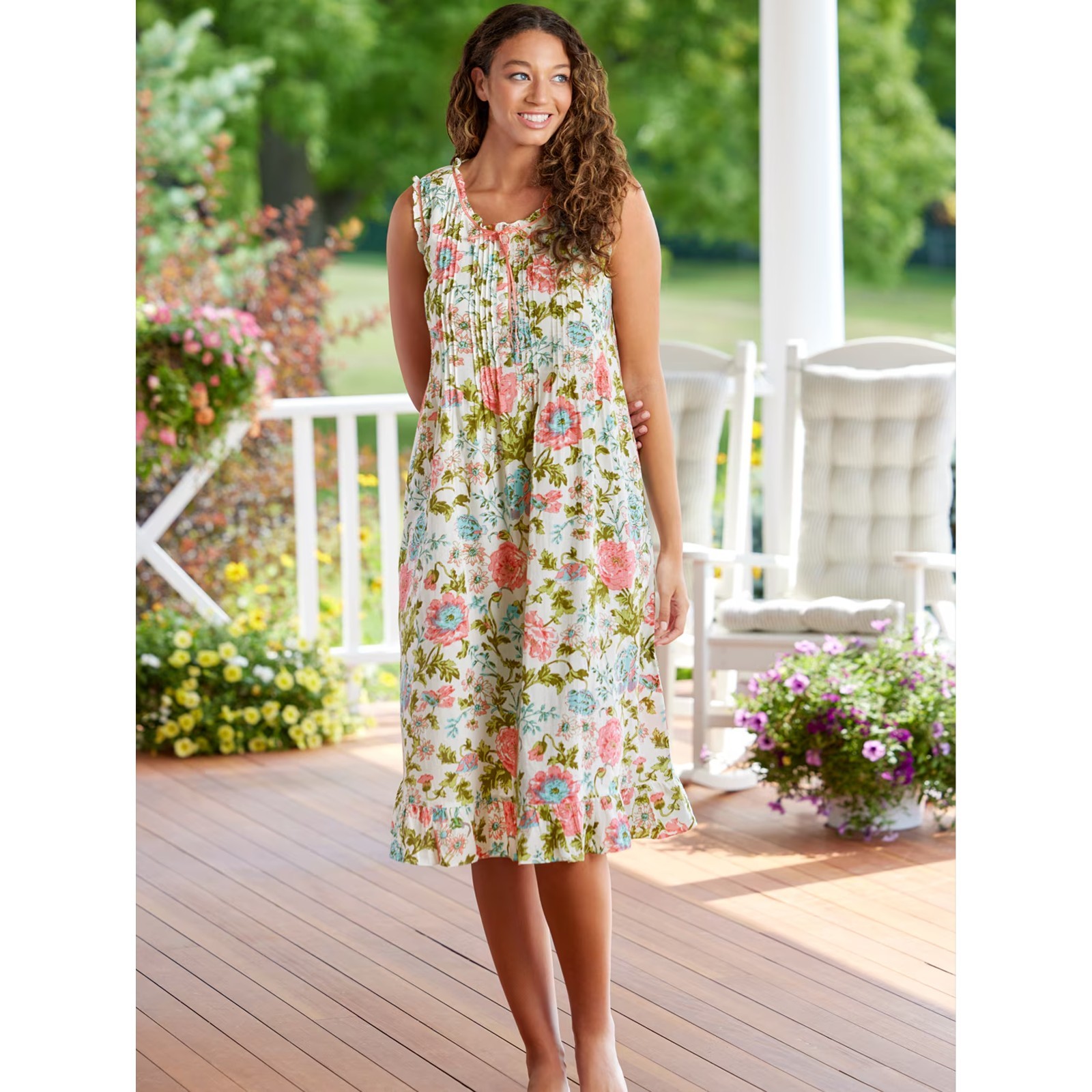 Ella Simone English Rose Cotton Lawn Nightgown