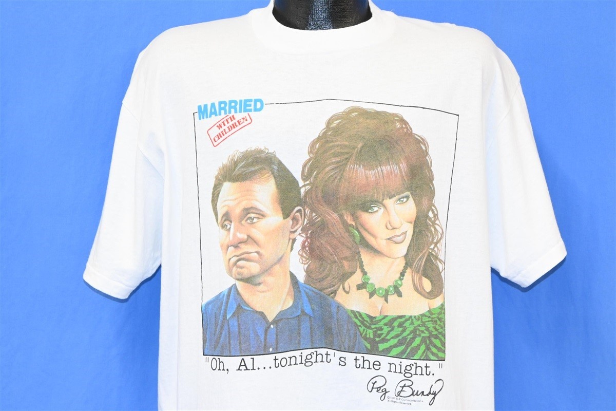 vintage 90s MARRIED WITH CHILDREN TV AL PEG BUNDY TONIGHTS THE NIGHT t-shirt XL