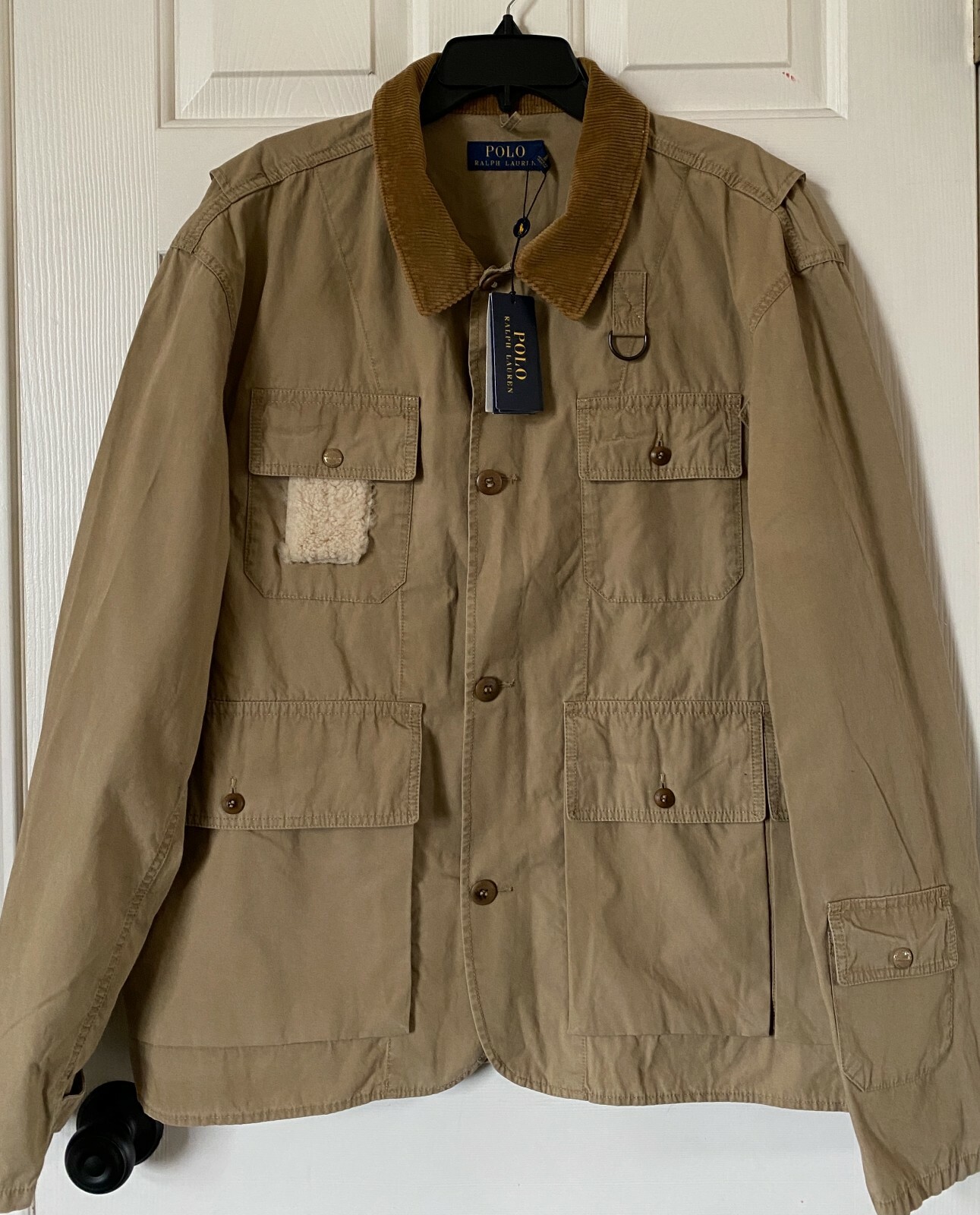 $498 NWT Mens Polo Ralph Lauren Shearling Patch Wading Jacket Desert Khaki XXL