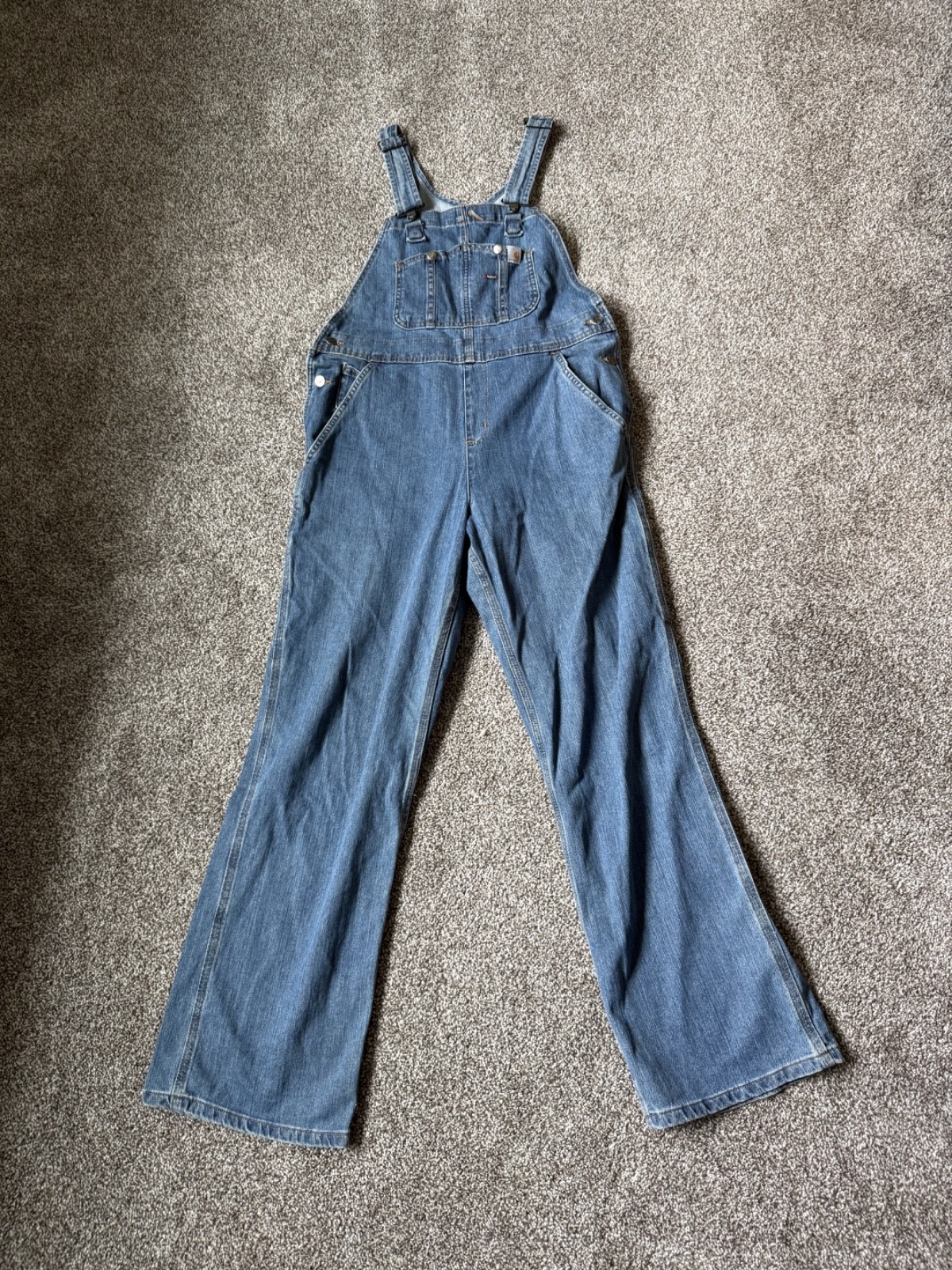 Women’s Carhartt Classic Blue Denim Overalls Size M (8/10)