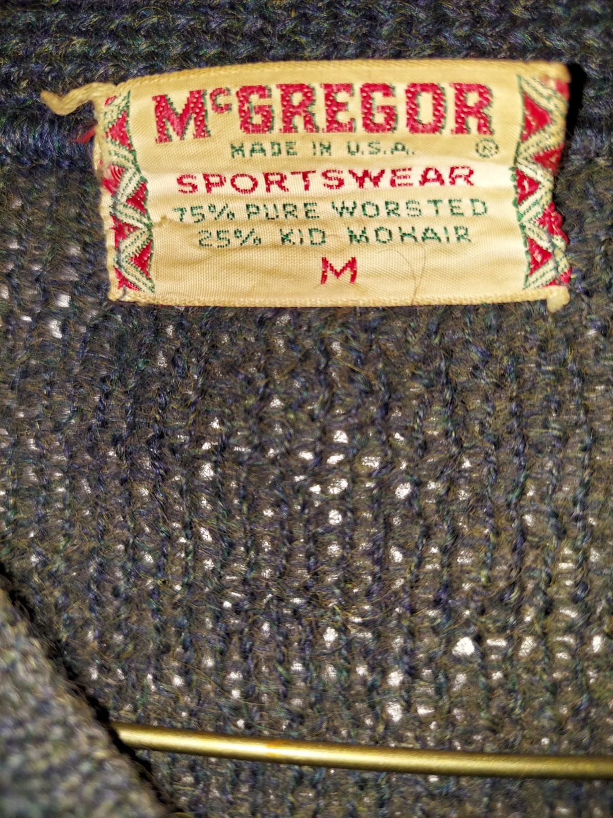 Vtg McGregor Kid Mohair Worsted Wool Cardigan Rockabilly Thrashed Cobain Grunge