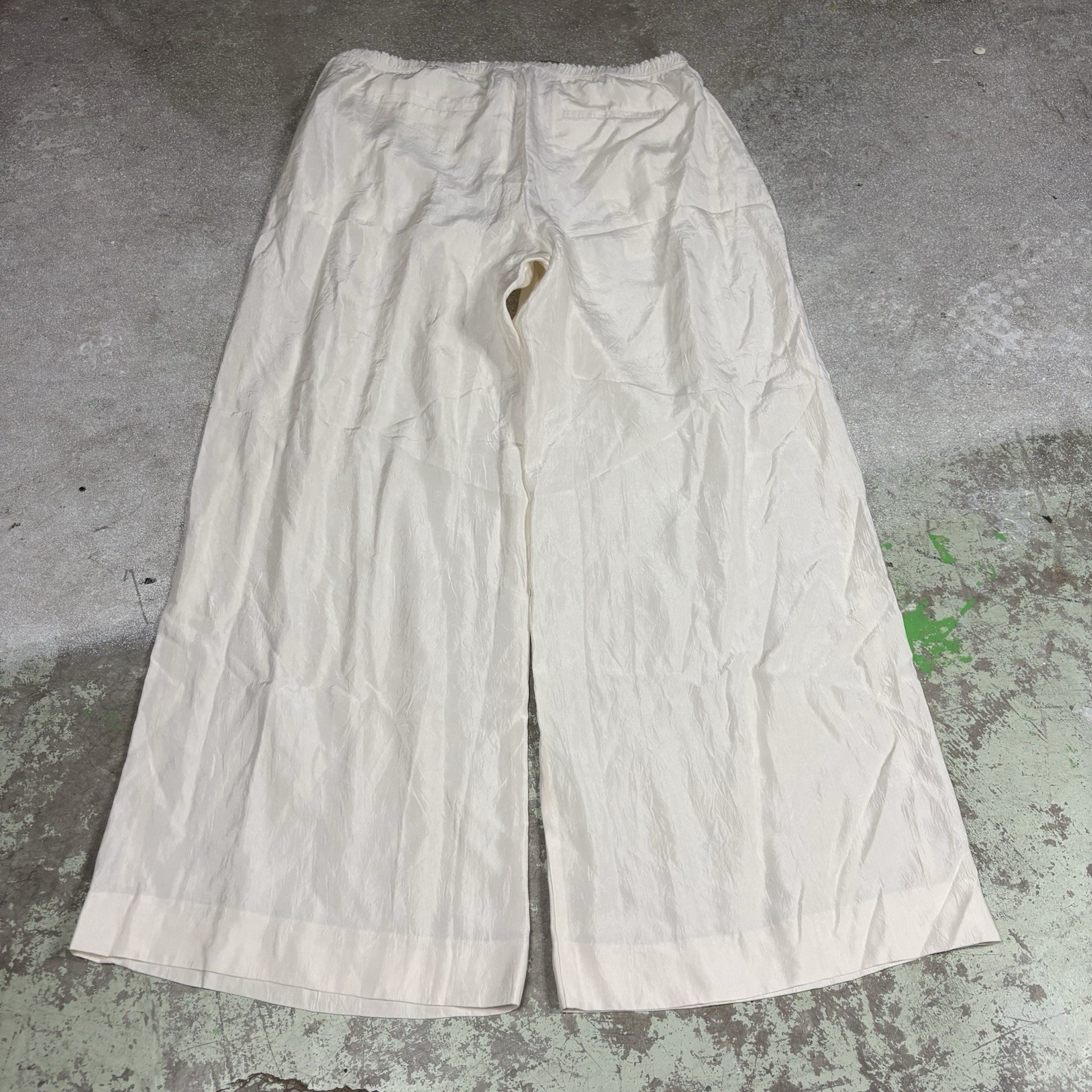 J. Crew Stratus Pant in Textured Satin Women’s Size Large Ivory Classic City NEW