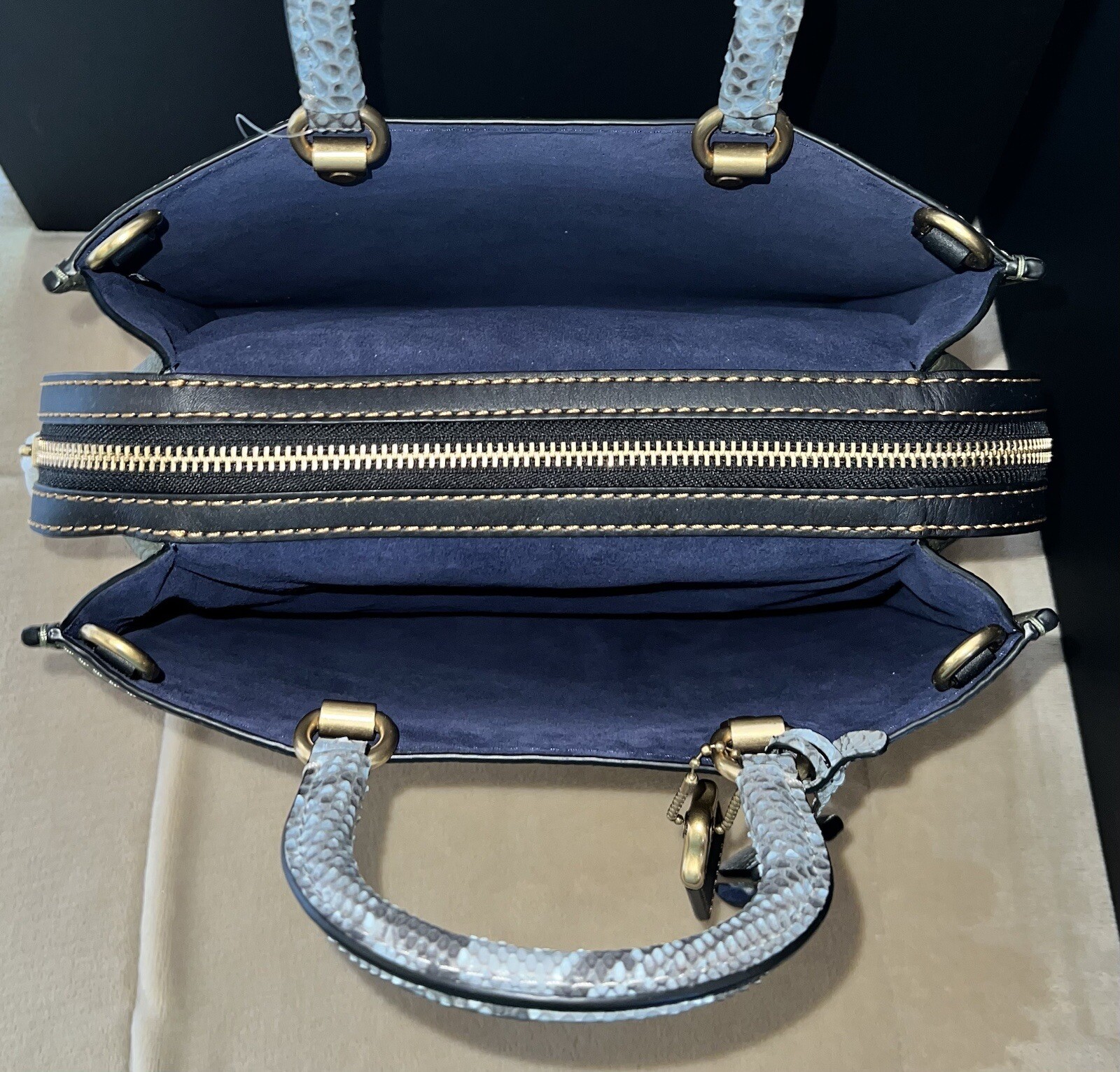 Coach 1941 MTO Rogue Bag In Colorblock With Snakeskin Detail, Style 59997, NWT!